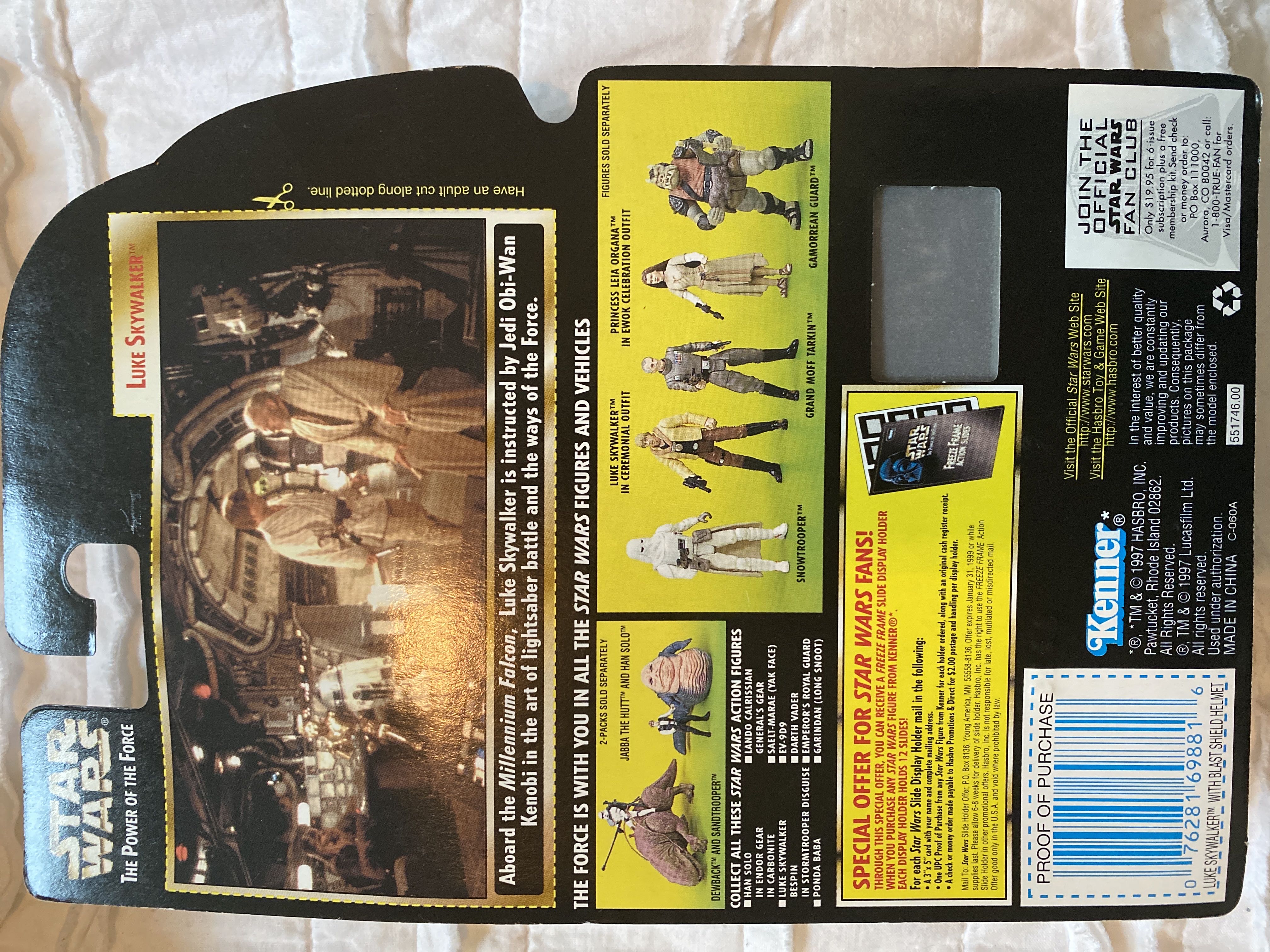 Luke Skywalker And Blast Shield Helmet - Hasbo / Kenner (6. POTF 2 Green Cards) action figure collectible [Barcode 076281698816] - Main Image 2