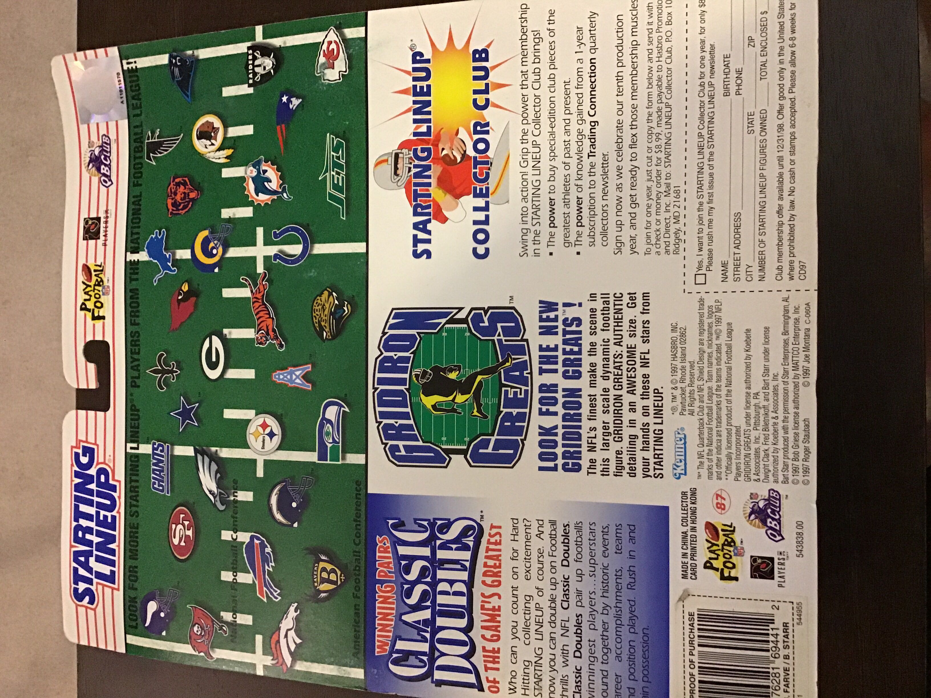 Starting Lineup Brett Favre & Bart Starr Green Bay Packers - STARTING LINEUP (FOOTBALL) action figure collectible [Barcode 076281694412] - Main Image 2