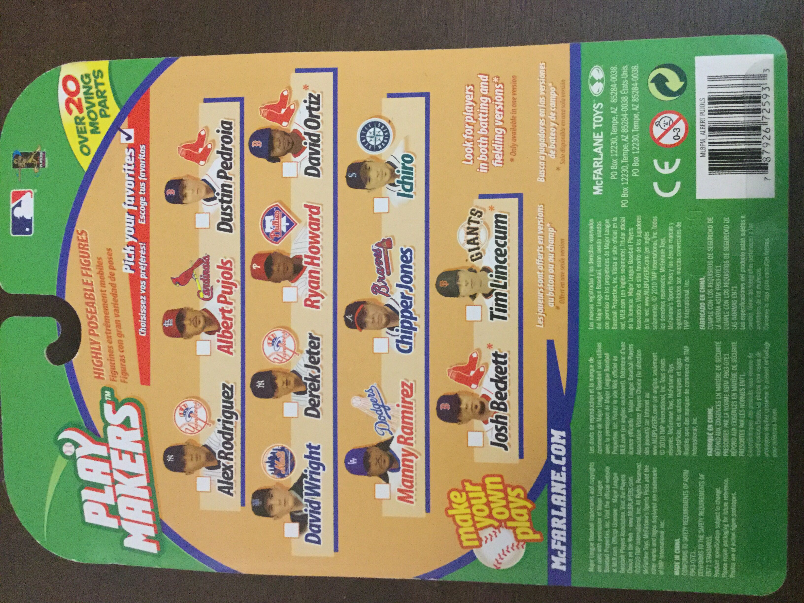 Albert Pujols - McFarlane Toys (MLB Play Makers) action figure collectible [Barcode 787926725933] - Main Image 2