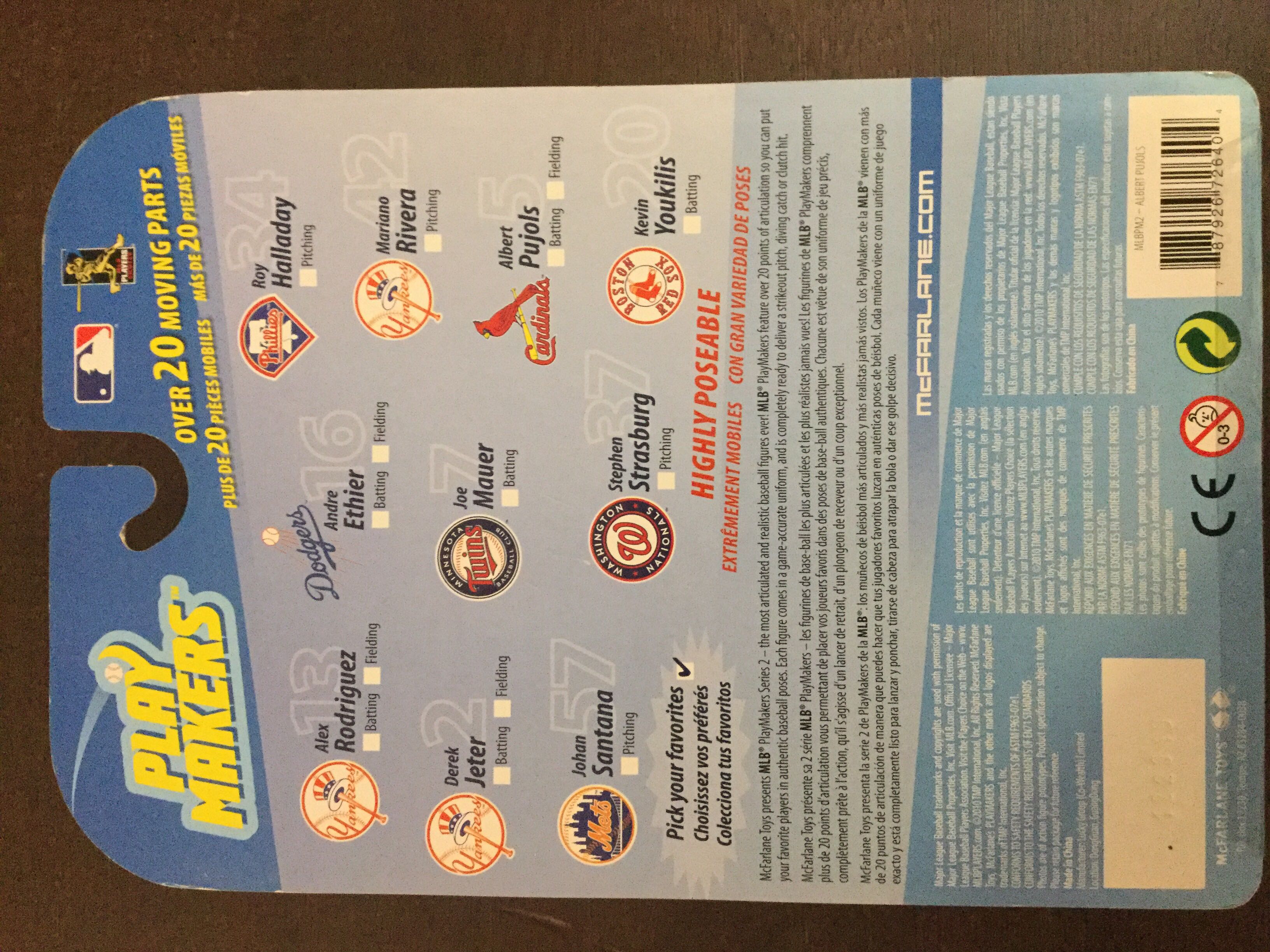 Albert Pujols - McFarlane Toys (MLB Play Makers) action figure collectible [Barcode 787926726404] - Main Image 2