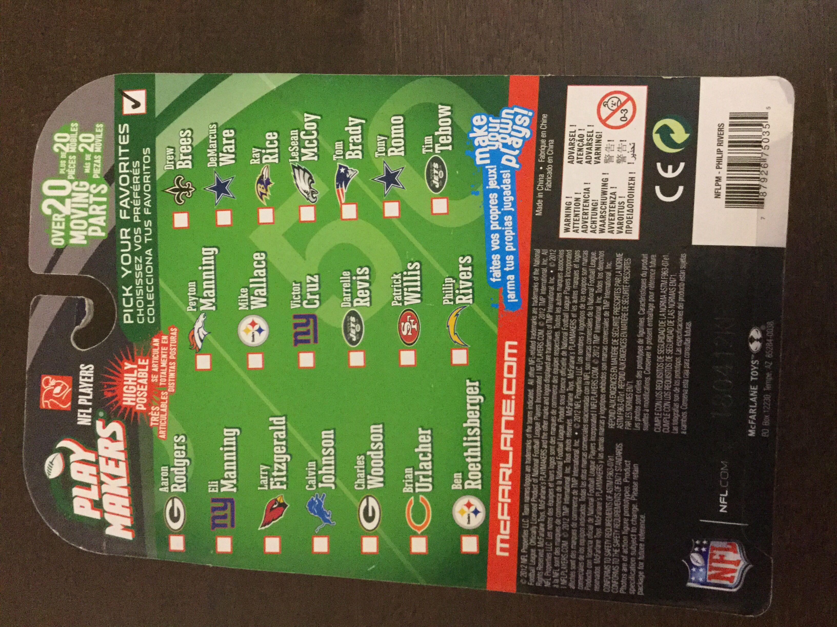 Philip Rivers - McFarlane Toys (NFL Playmakers) action figure collectible [Barcode 787926750355] - Main Image 2