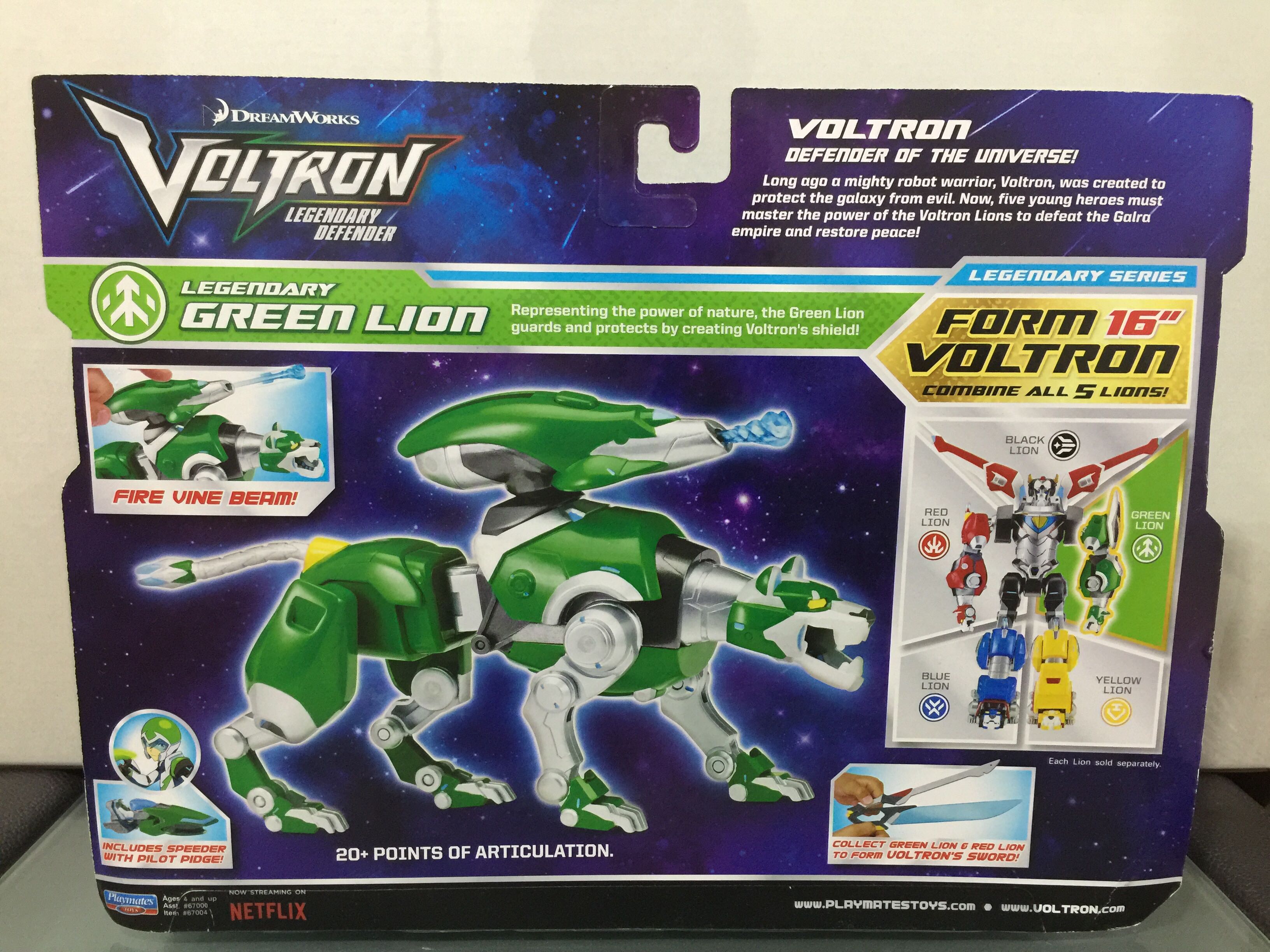 Voltron Netflix Green Lion - Playmates (Legendary Series) action figure collectible [Barcode 043377670049] - Main Image 3