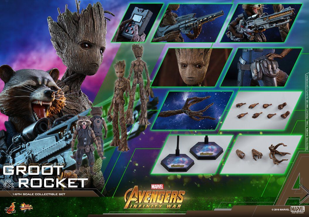Rocket and Groot - Hot Toys (Avengers Infinity War) action figure collectible - Main Image 4