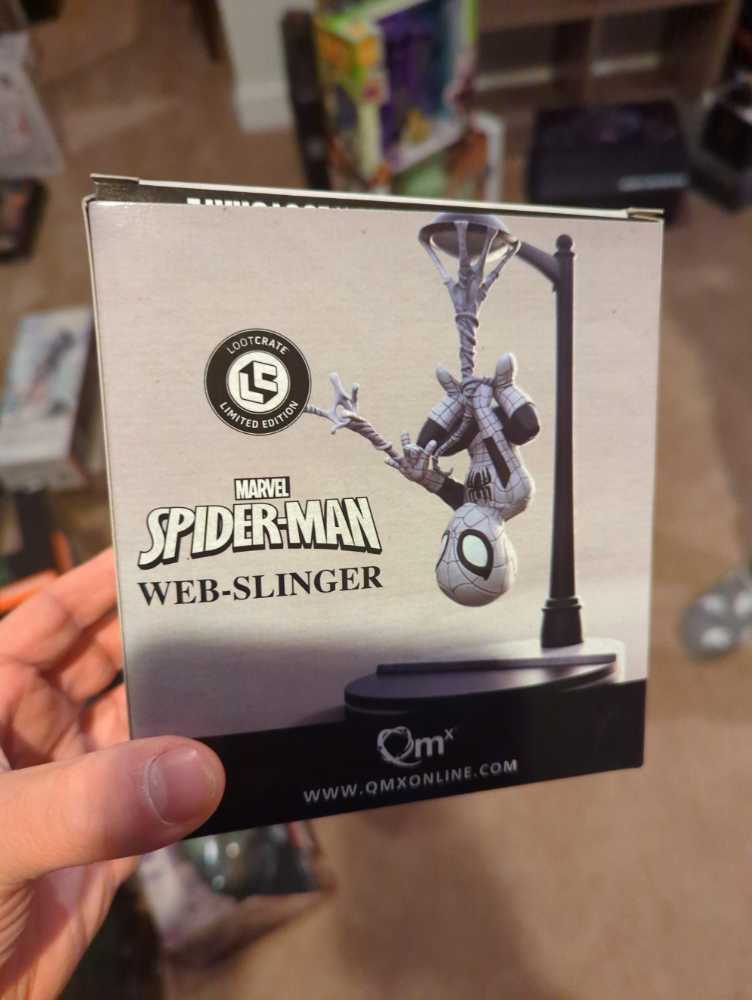 Lootcrate Exclusive Spiderman Daily Bugle Noir B&W Variant Q-Fig - Quantum Mechanix (Q-Fig) action figure collectible [Barcode 812095023464] - Main Image 2