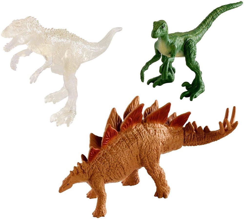 Stegosaurus, Velociraptor, & Indominus Rex - FPN73  (Jurassic World) action figure collectible [Barcode 887961613667] - Main Image 3
