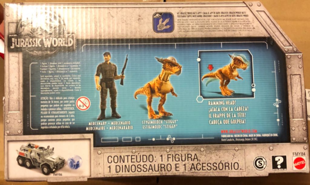 Stygimoloch & Mercenary  (Jurassic World) action figure collectible [Barcode 887961585575] - Main Image 2