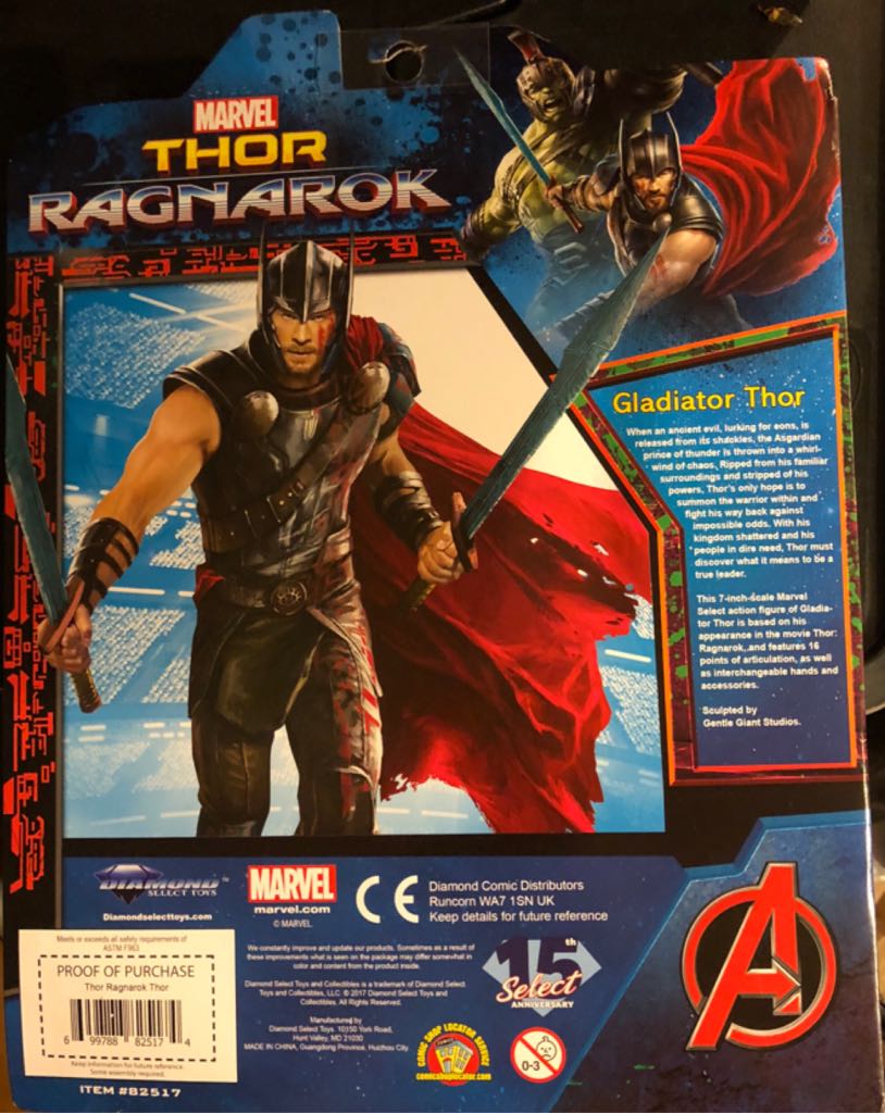 Thor - Gladiator Thor (Ragnarok) - Diamond Select Toys (Marvel Select) action figure collectible [Barcode 699788825174] - Main Image 2