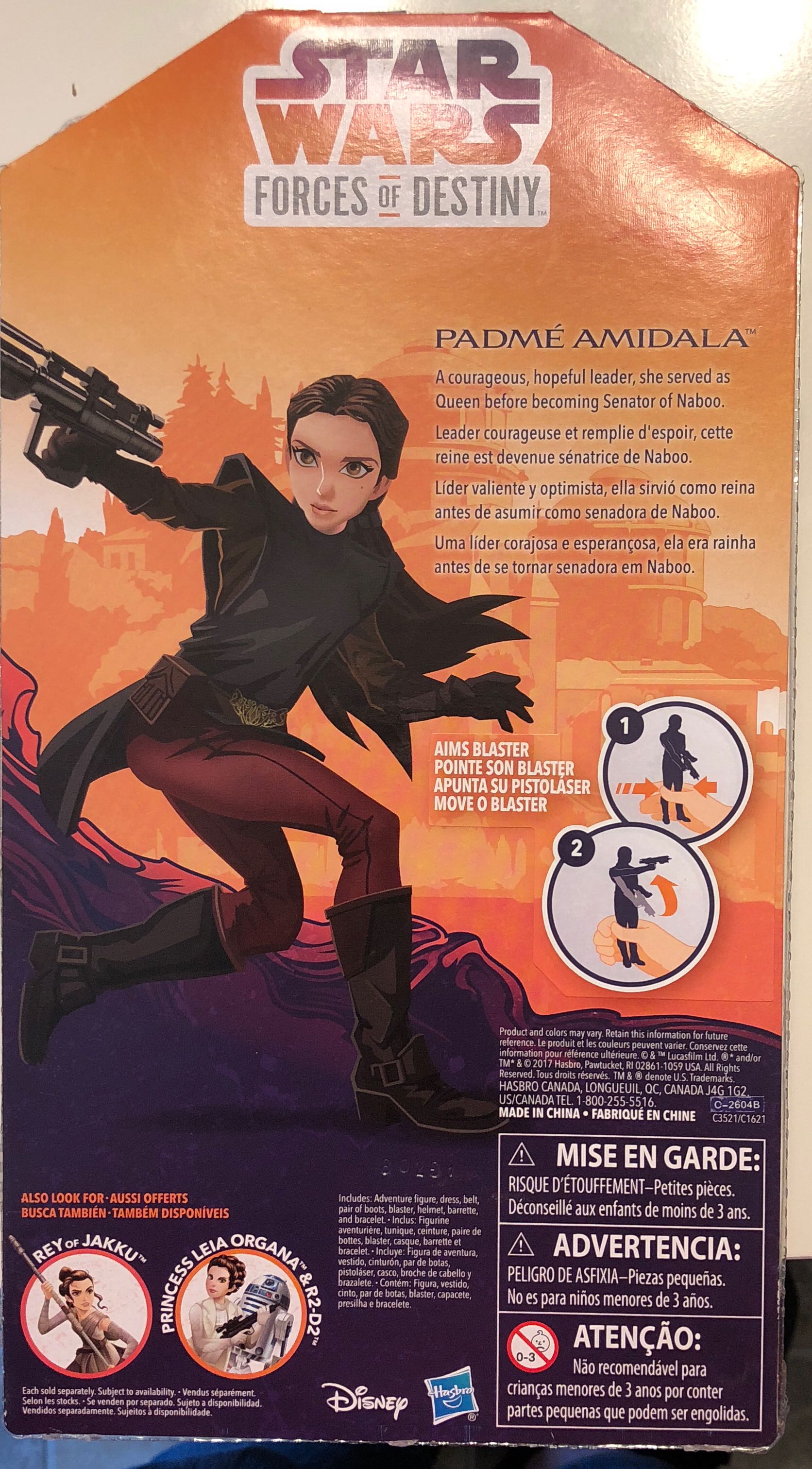 Padme Amidala - Hasbro (Star Wars Forces of Destiny) action figure collectible [Barcode 630509597901] - Main Image 2