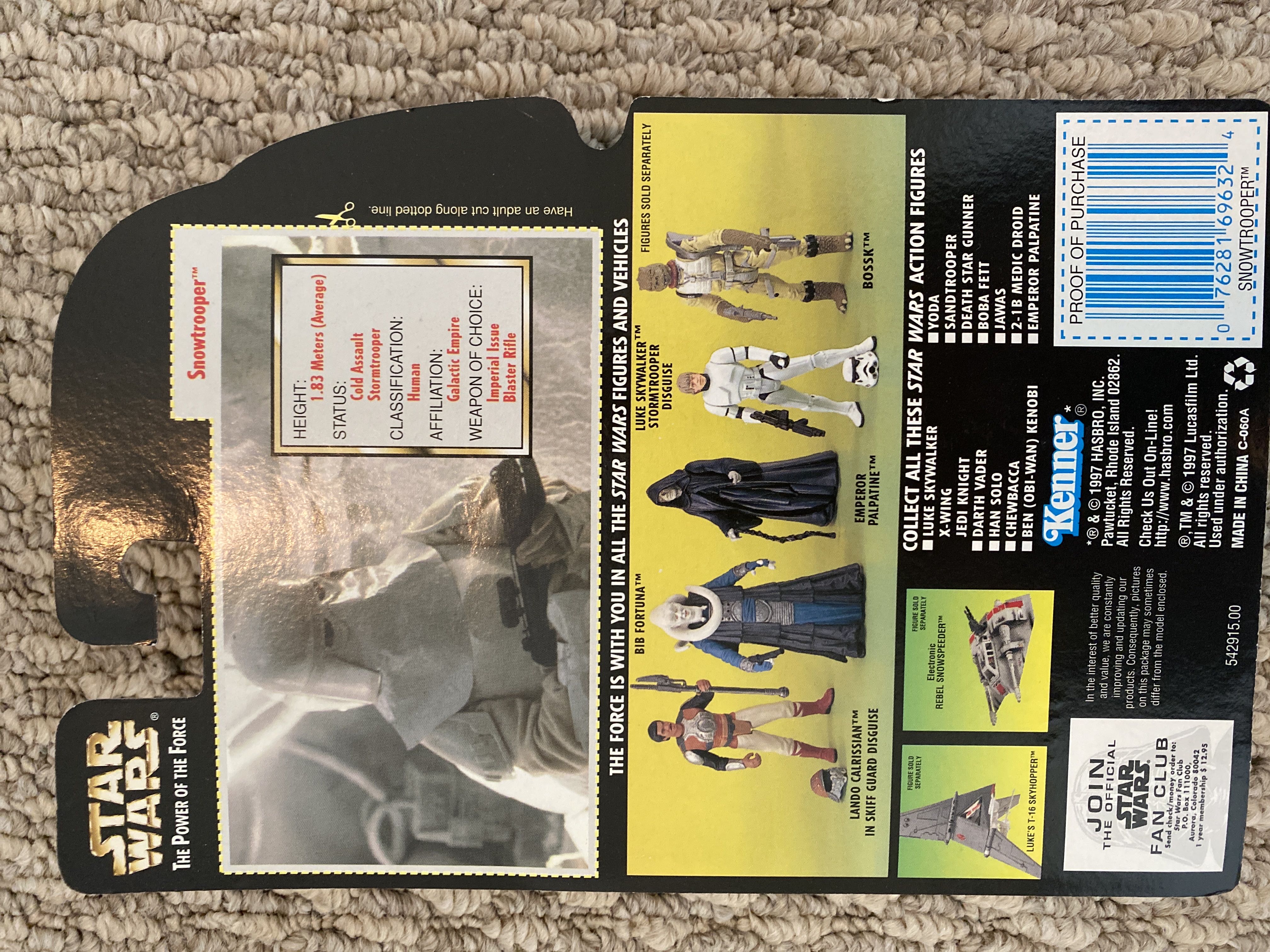 SnowTrooper - Hasbro / Kenner (Power Of The Force - Green Card) action figure collectible [Barcode 076281696324] - Main Image 2