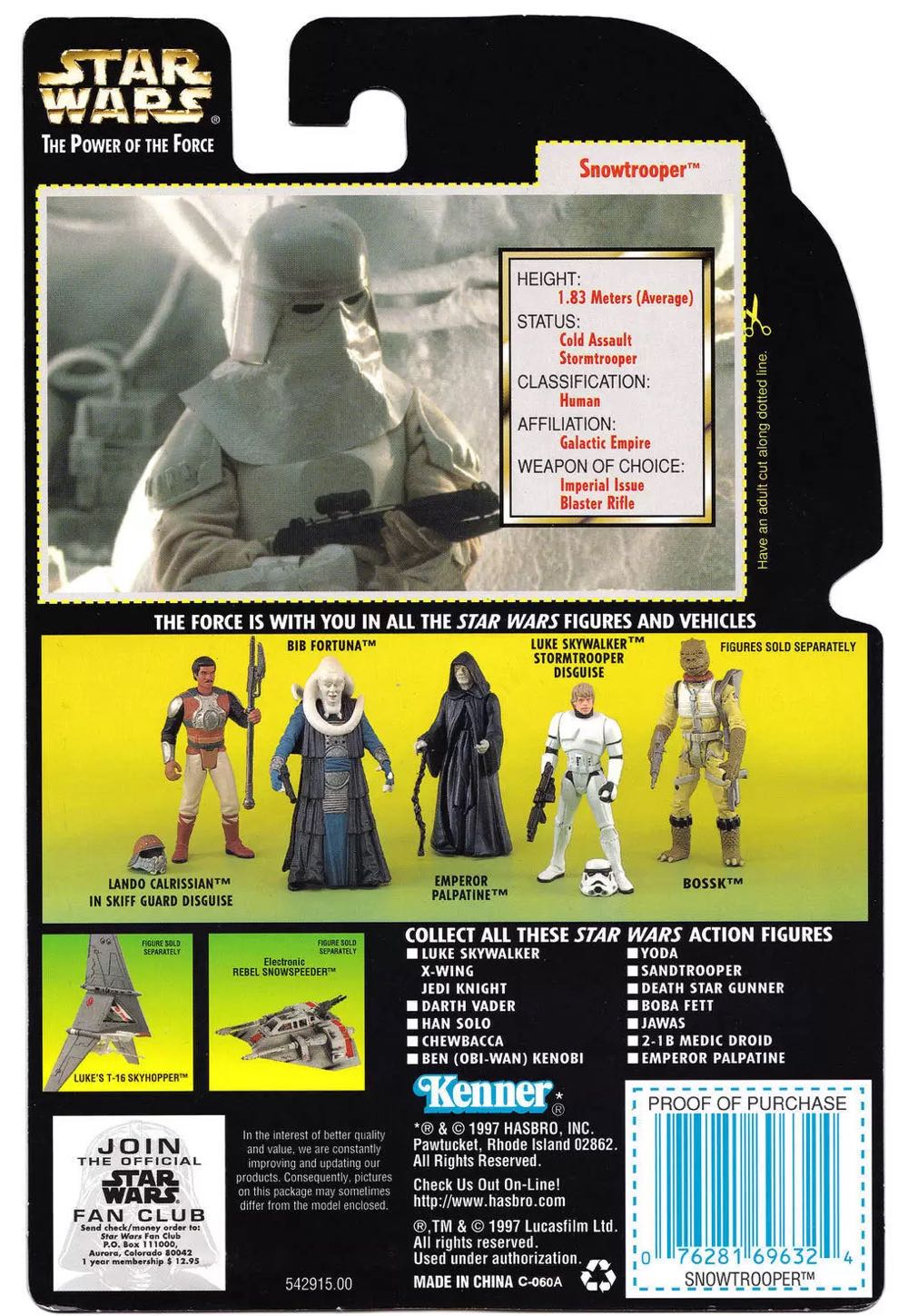 SnowTrooper - Hasbro / Kenner (Power Of The Force - Green Card) action figure collectible [Barcode 076281696324] - Main Image 4