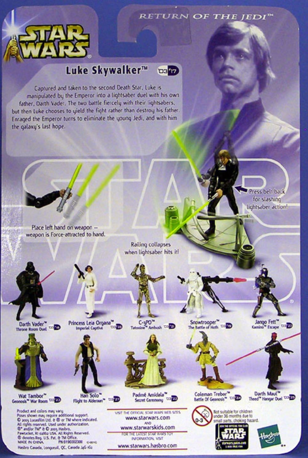 Luke Skywalker (Throne Room Duel) - Hasbro (Star Wars) action figure collectible [Barcode 076930850084] - Main Image 2