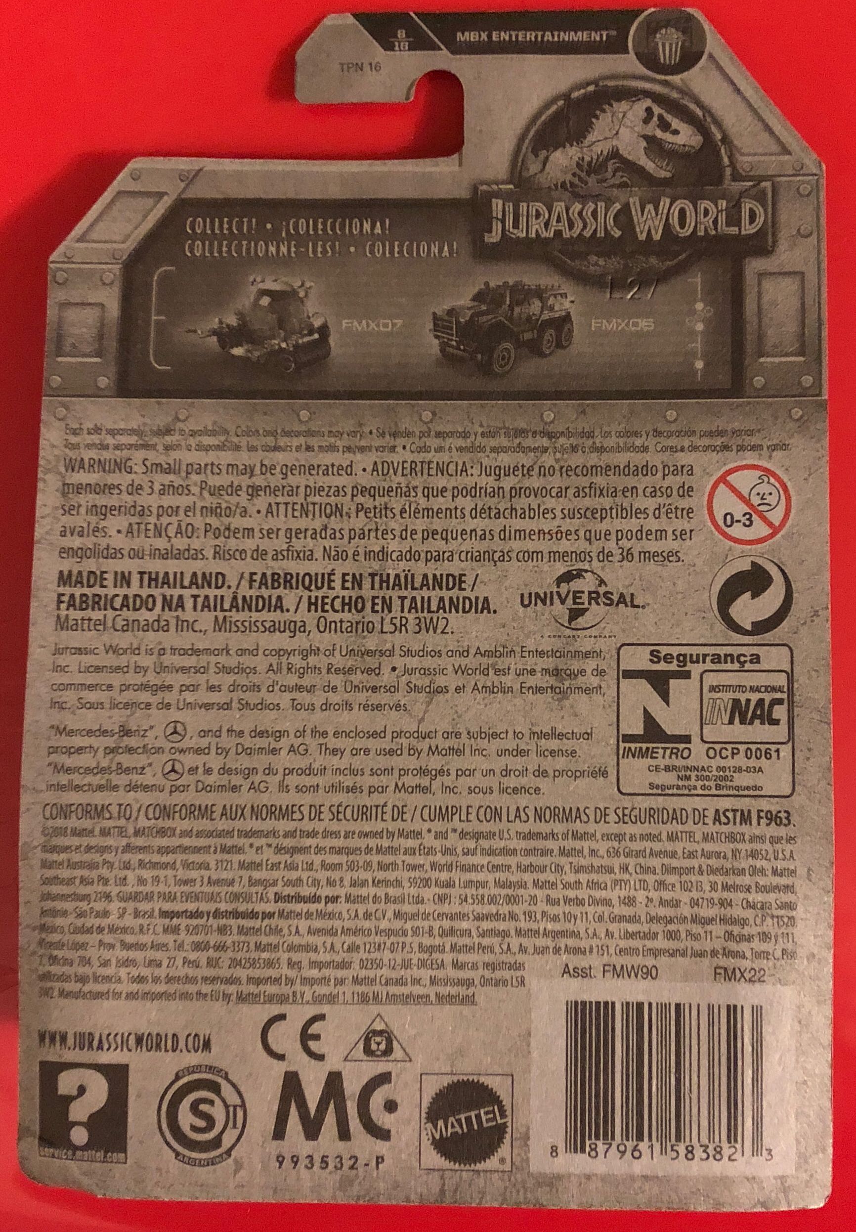 Mercedes-Benz G63 AMG 6x6 - Mattel (Jurassic World) action figure collectible [Barcode 887961583823] - Main Image 2