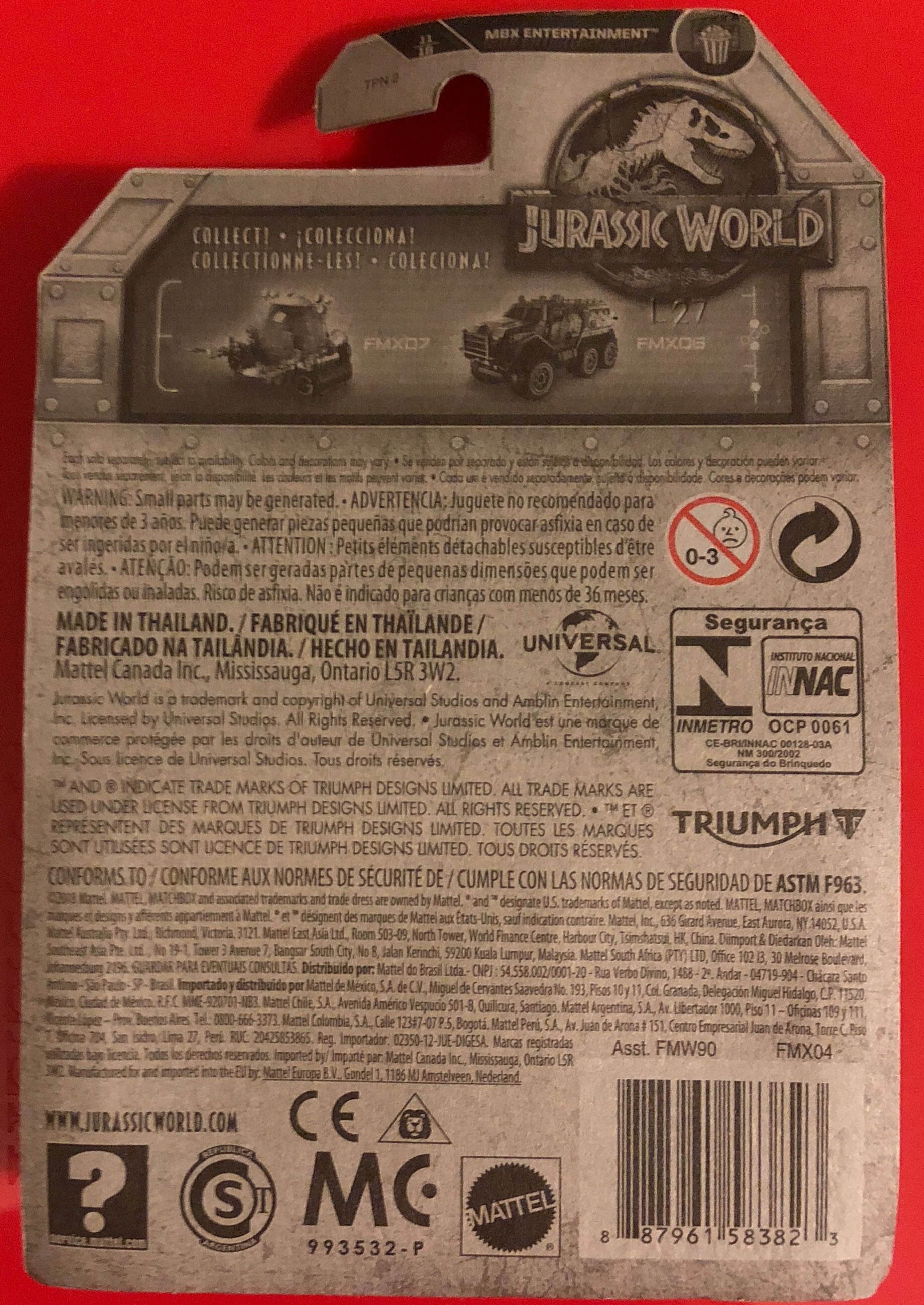 ‘15 Triumph Scrambler  - Mattel (Jurassic World) action figure collectible [Barcode 887961583823] - Main Image 2