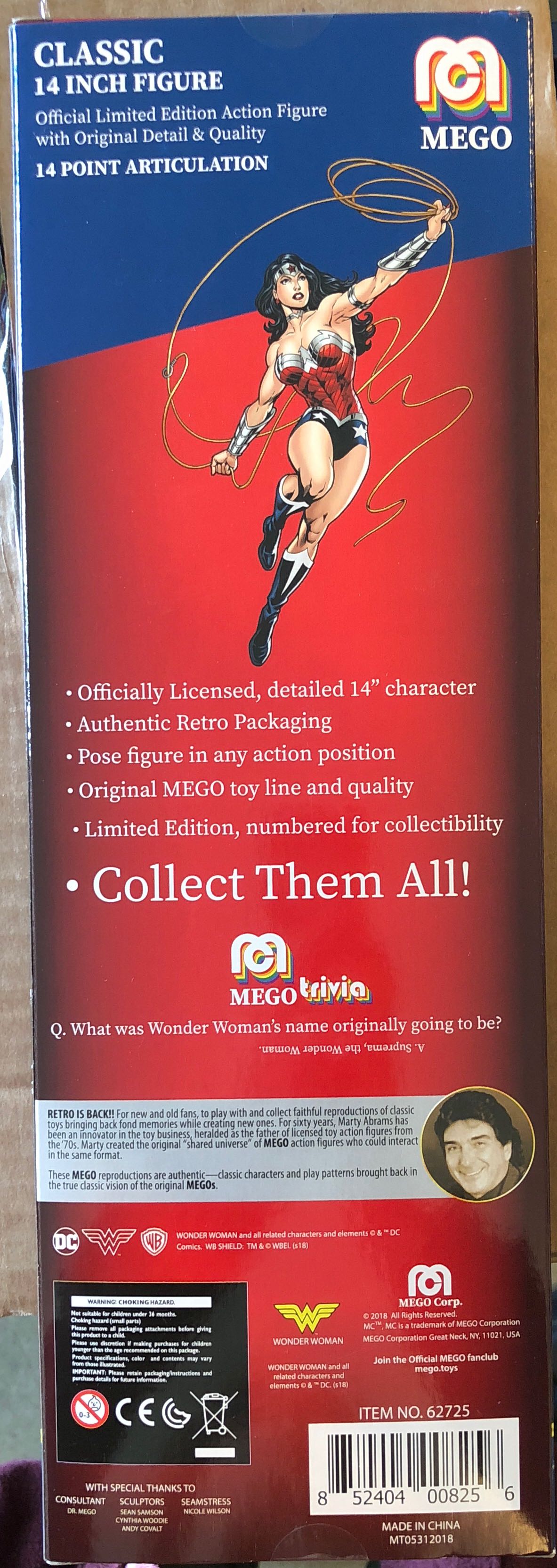 Wonder Woman (Classic) - MEGO Corp. (World’s Greatest Mego Heroes!) action figure collectible [Barcode 852404008256] - Main Image 2