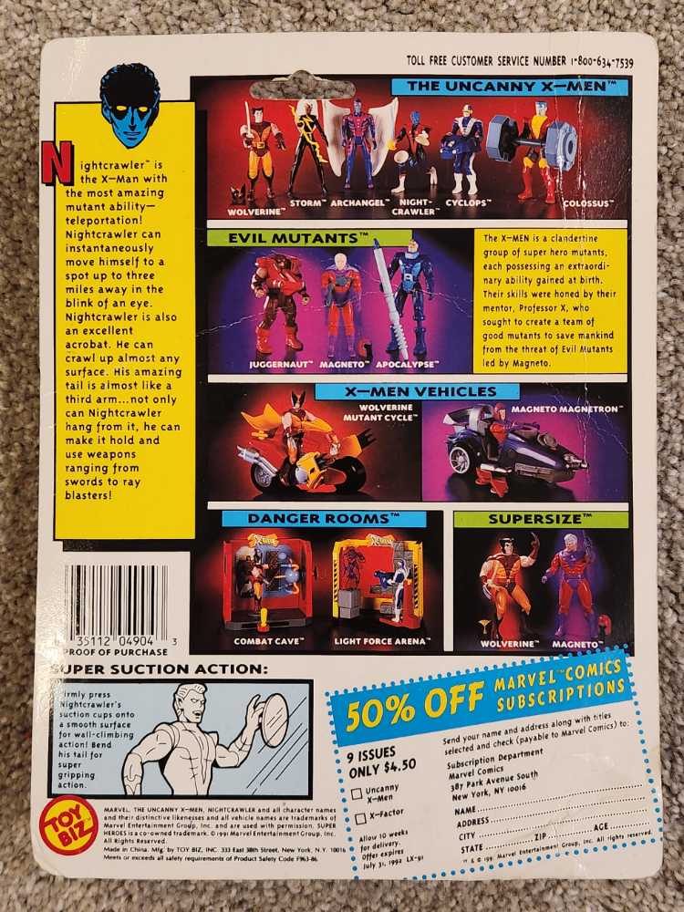 Nightcrawler - Toybiz (The Uncanny X-Men) action figure collectible [Barcode 035112049043] - Main Image 2