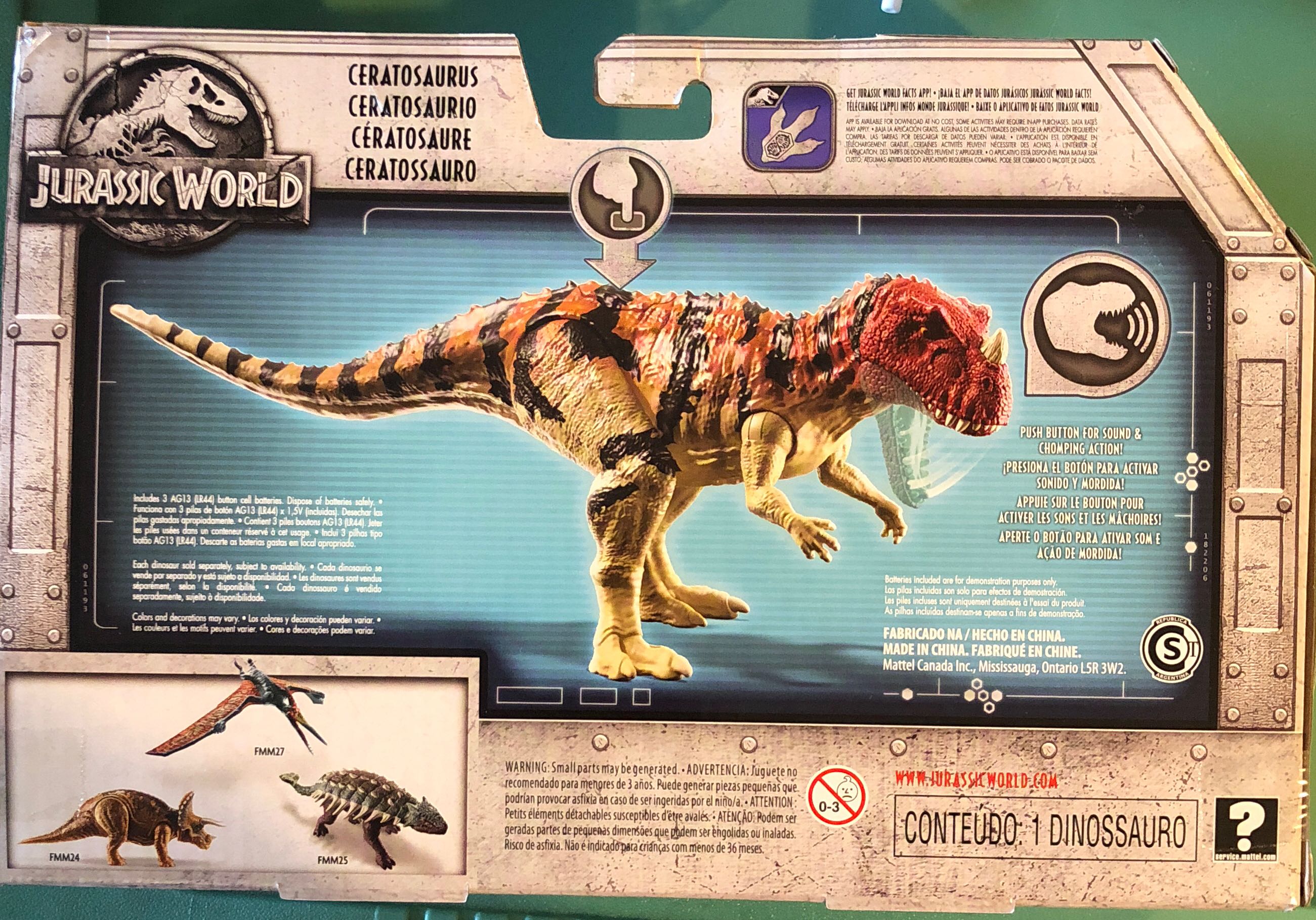 Ceratosaurus - Mattel (Jurassic World) action figure collectible [Barcode 887961576818] - Main Image 2
