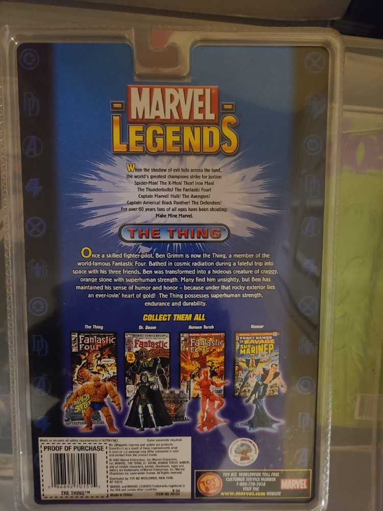 Thing, The (Series 2) (Trench Coat Variant) - Toy Biz (Marvel Legends) action figure collectible [Barcode 086892701515] - Main Image 2
