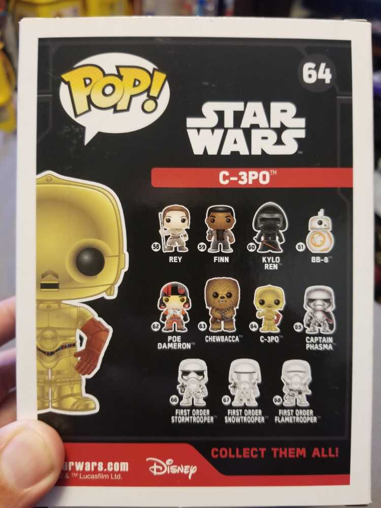 Star Wars: Funko Pop! Star Wars Episode VII: The Force Awakens - C3PO #64 - Funko Pop! Movies (Star Wars) action figure collectible [Barcode 849803062194] - Main Image 4