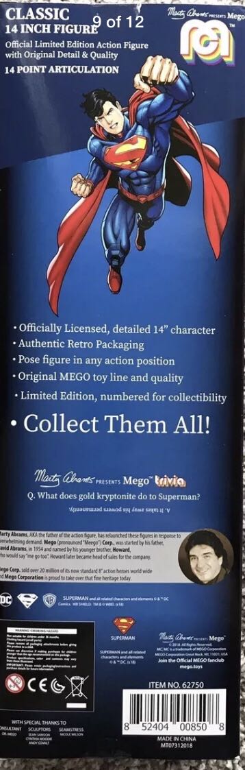 Superman - Mego (DC: Superman) action figure collectible [Barcode 852404008508] - Main Image 2