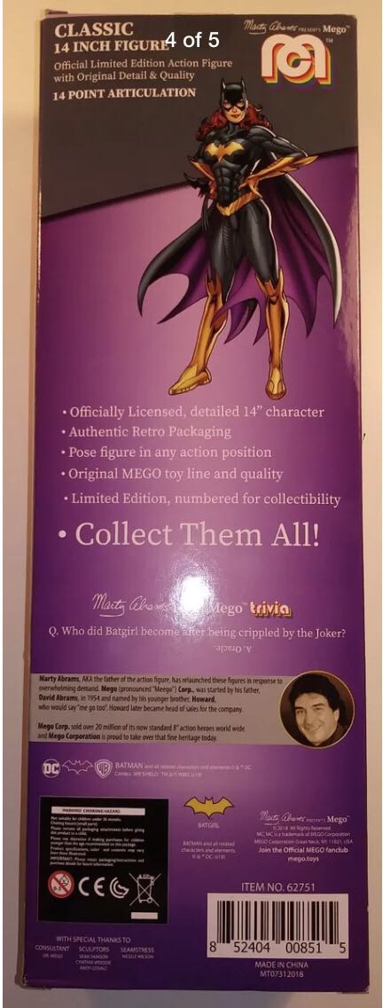 Batgirl - Mego (Justice League) action figure collectible [Barcode 852404008515] - Main Image 2