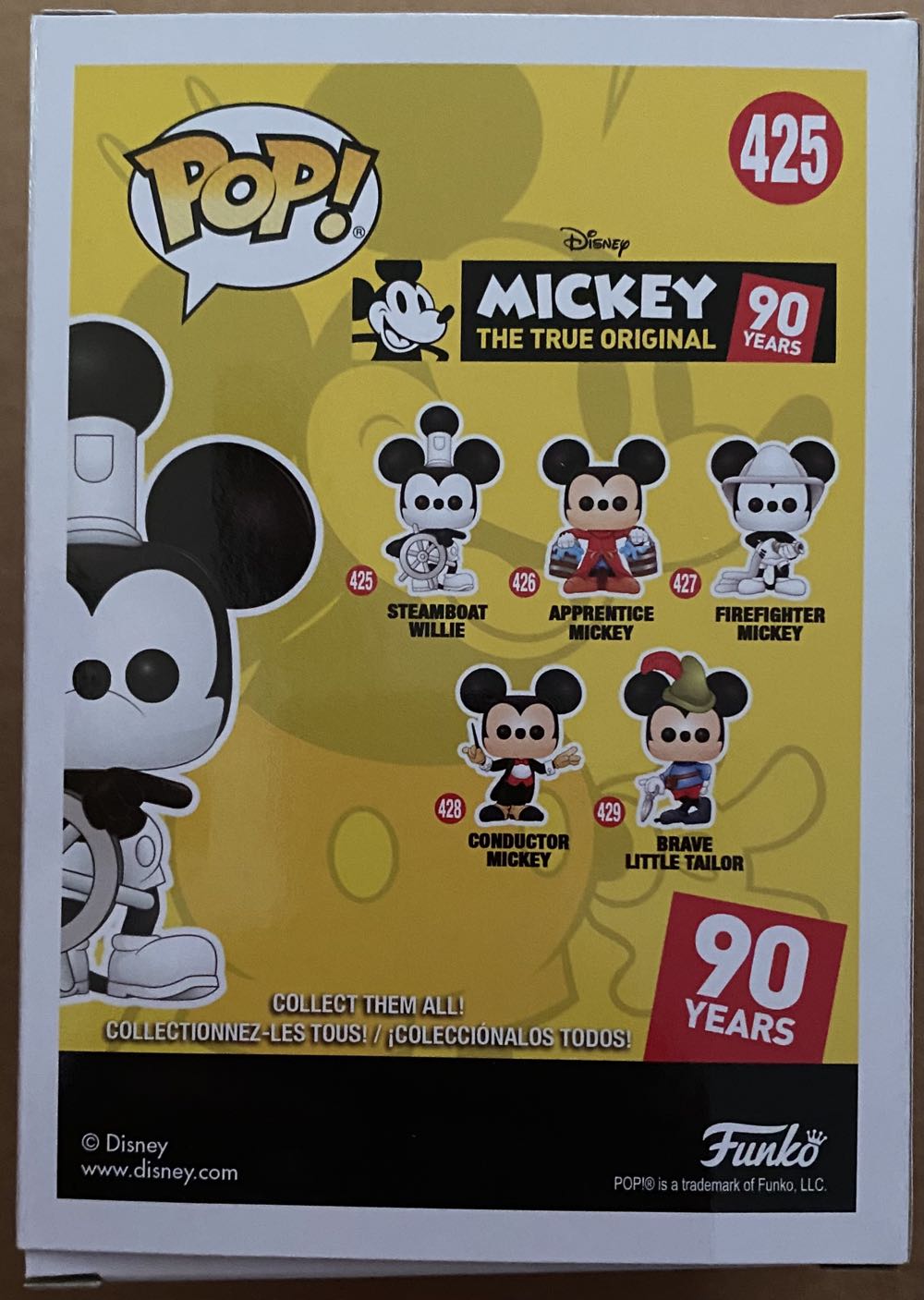 Pop! Disney (Mickey The True Original): #425 Steamboat Willie Solto - Funko (Mickey The True Original 90 Years) action figure collectible [Barcode 889698321822] - Main Image 3