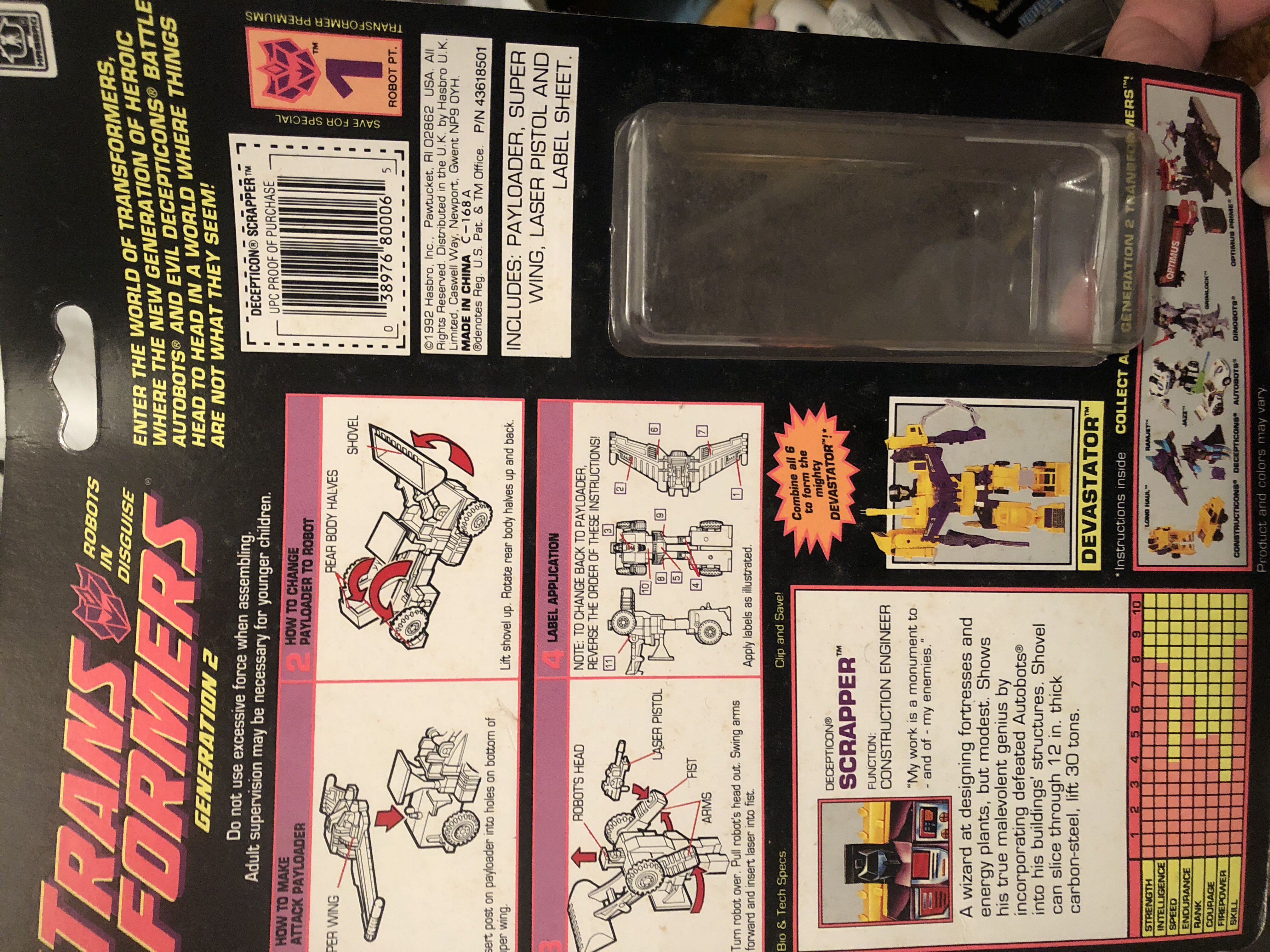 Scrapper  - Hasbro (Transformers Generation 2) action figure collectible [Barcode 038976800065] - Main Image 2