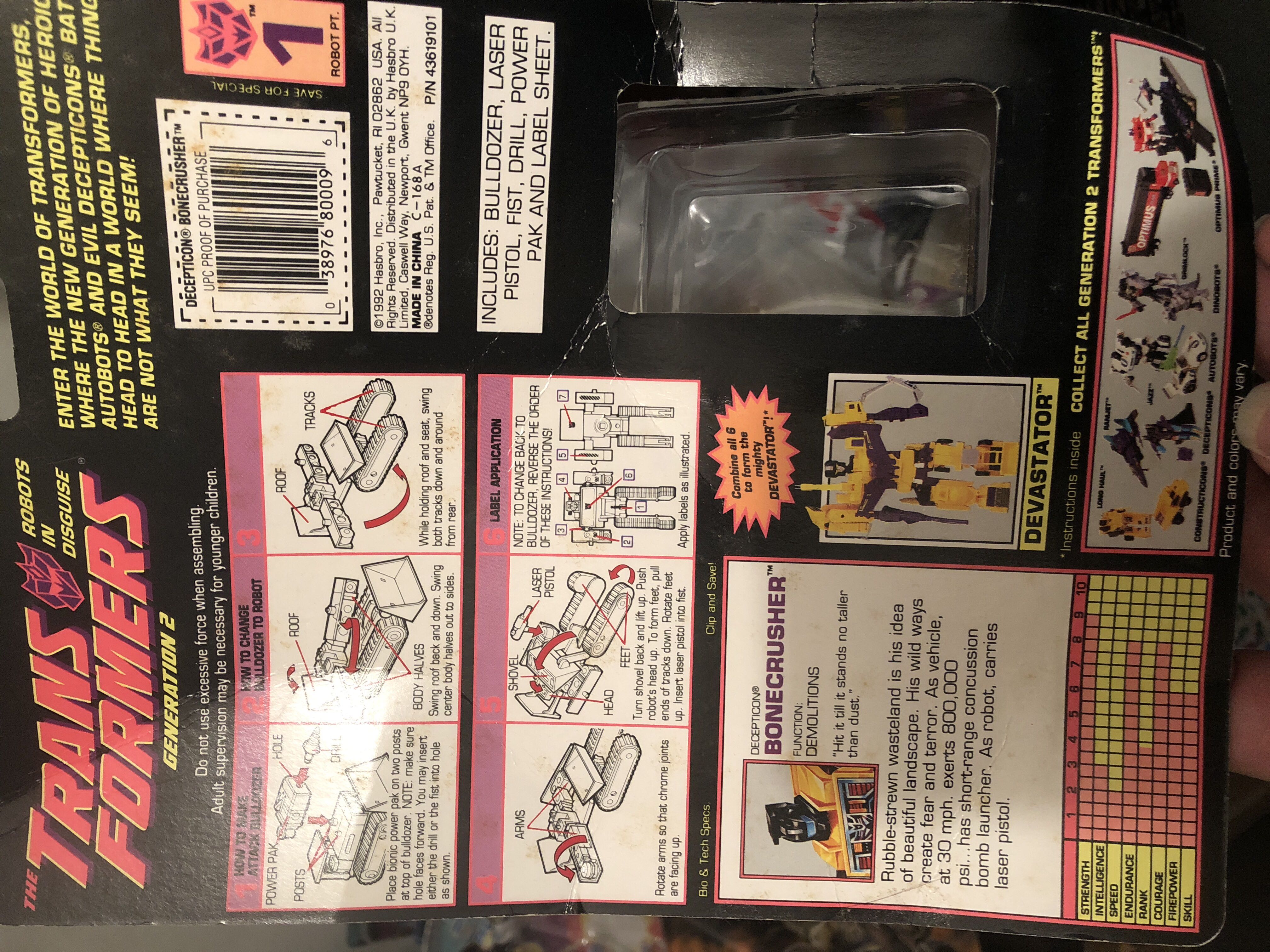 Bonecrusher - Hasbro (Transformers Generation 2) action figure collectible [Barcode 038976800096] - Main Image 2