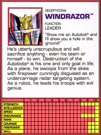 Transformers G2 Windrazor Skyscorchers - Hasbro (Transformers Generation 2) action figure collectible [Barcode 038976800881] - Main Image 4