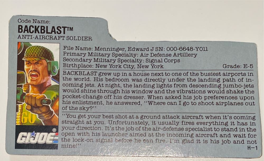 Backblast V1 - Hasbro (G.I. Joe - A Real American Hero) action figure collectible - Main Image 2