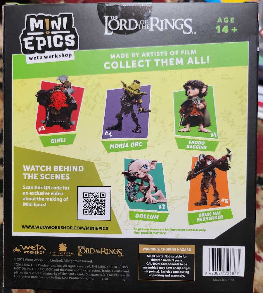 Mini Epics Weta Workshop Frodo Baggins Figure Made By Artists of Film - Weta Workshop (The Lord Of The Rings) action figure collectible [Barcode 9420024726877] - Main Image 2