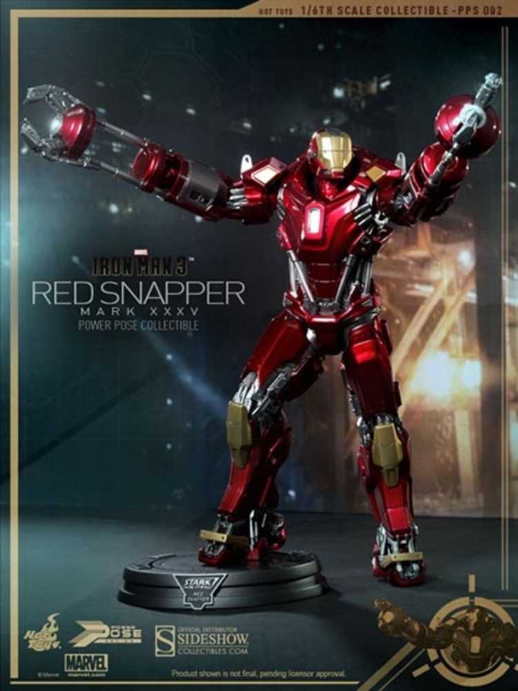 Mark XXXV  [ Red Snapper ] Iron Man - Hot Toys (Iron Man 3) action figure collectible [Barcode 4897011175119] - Main Image 2
