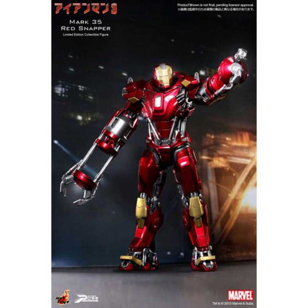 Mark XXXV  [ Red Snapper ] Iron Man - Hot Toys (Iron Man 3) action figure collectible [Barcode 4897011175119] - Main Image 4