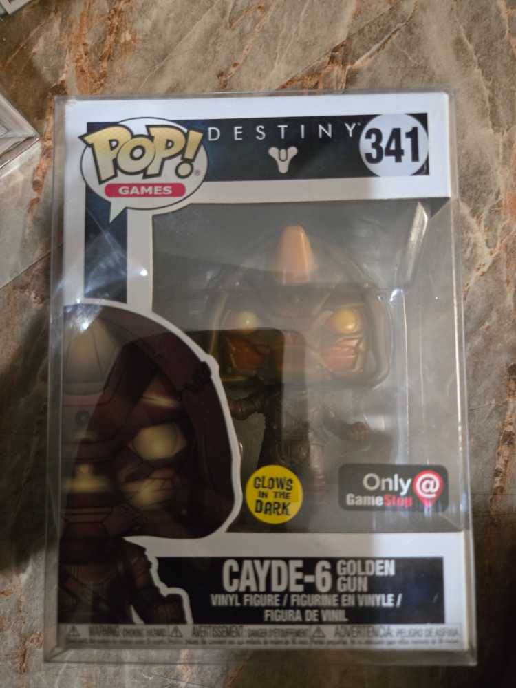 Pop Games! Destiny Cayde-6 Golden Gun GITD Only At Gamestop # 341 - Funko Pop (Destiny) action figure collectible [Barcode 889698301633] - Main Image 2