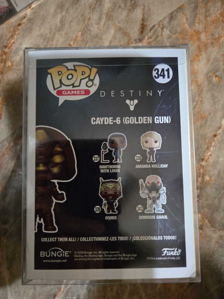 Pop Games! Destiny Cayde-6 Golden Gun GITD Only At Gamestop # 341 - Funko Pop (Destiny) action figure collectible [Barcode 889698301633] - Main Image 3