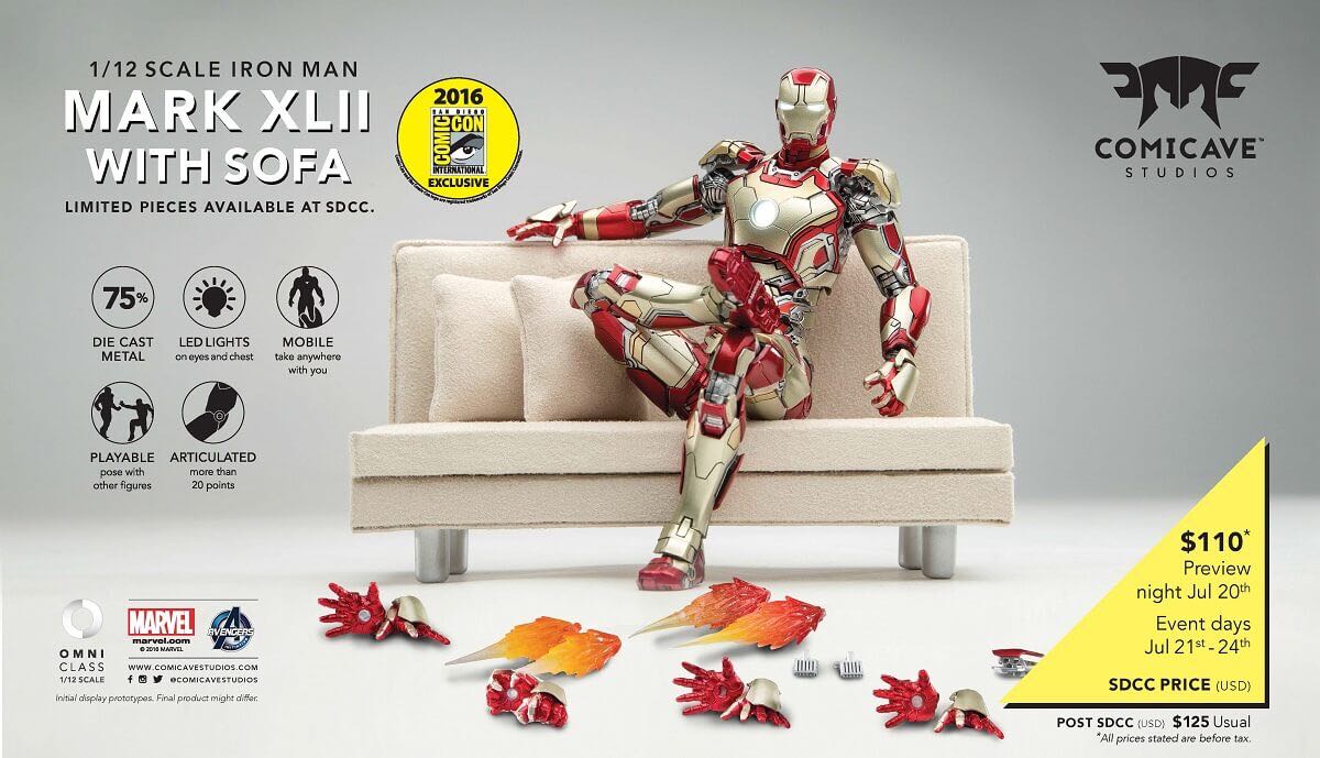 Iron Man Mark XLII - Comicave Studios (San Diego Comic Con Exclusive) action figure collectible [Barcode 8886476500099] - Main Image 2