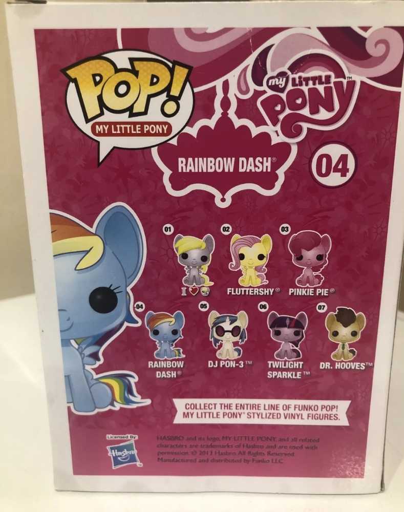 New & Sealed! Funko Pop! Rainbow Dash #04 Vinyl Figure from My Little Pony - Funko Pop action figure collectible [Barcode 830395033815] - Main Image 2