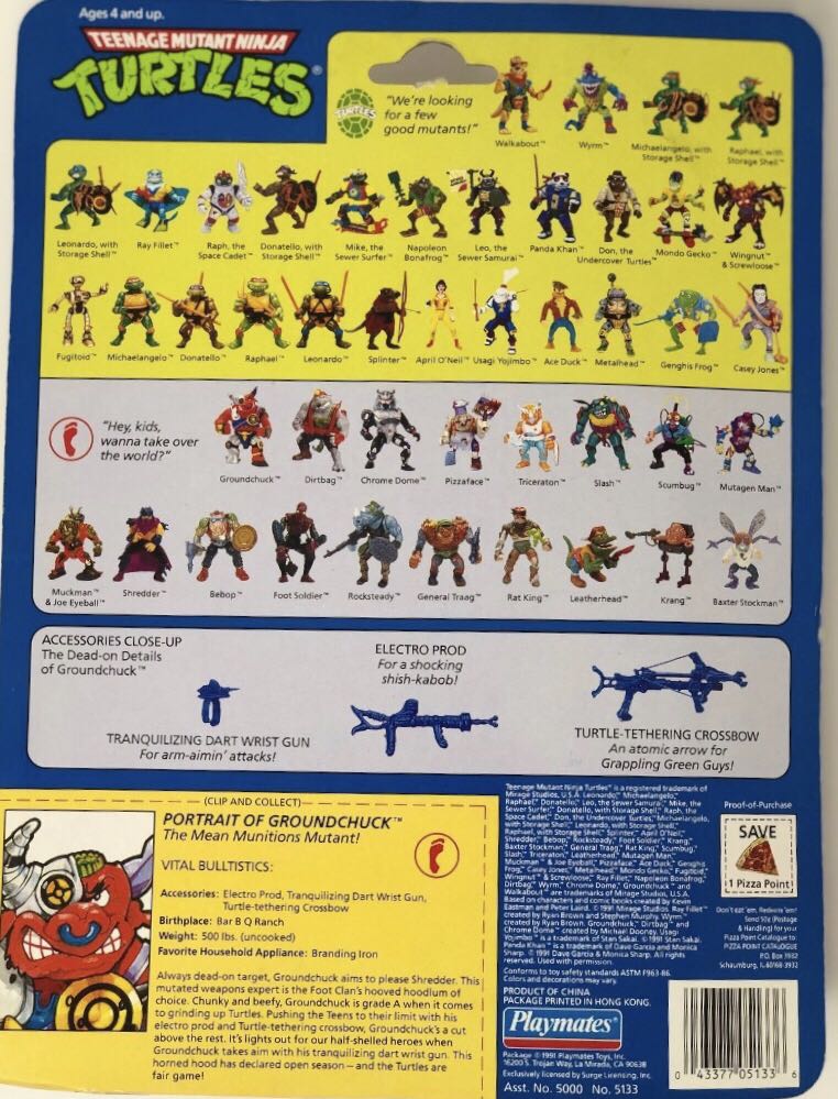 Groundchuck (Green Hair) - Playmates (Teenage Mutant Ninja Turtles (1991)) action figure collectible - Main Image 2