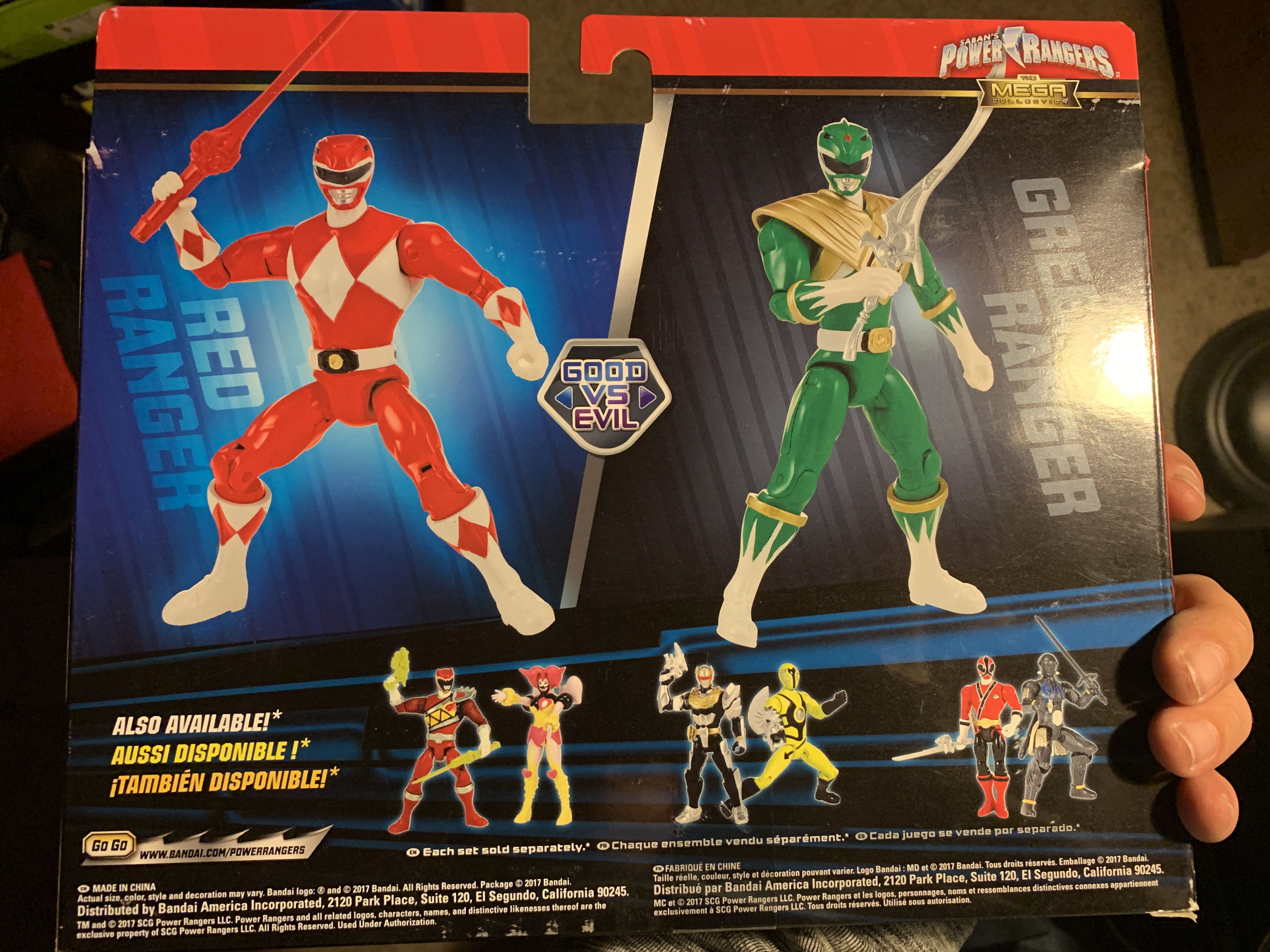 Action Hero Good VS Evil Mighty Morphin Red & Green Rangers - Bandai America (Mighty Morphin Power Rangers) action figure collectible [Barcode 045557435233] - Main Image 2