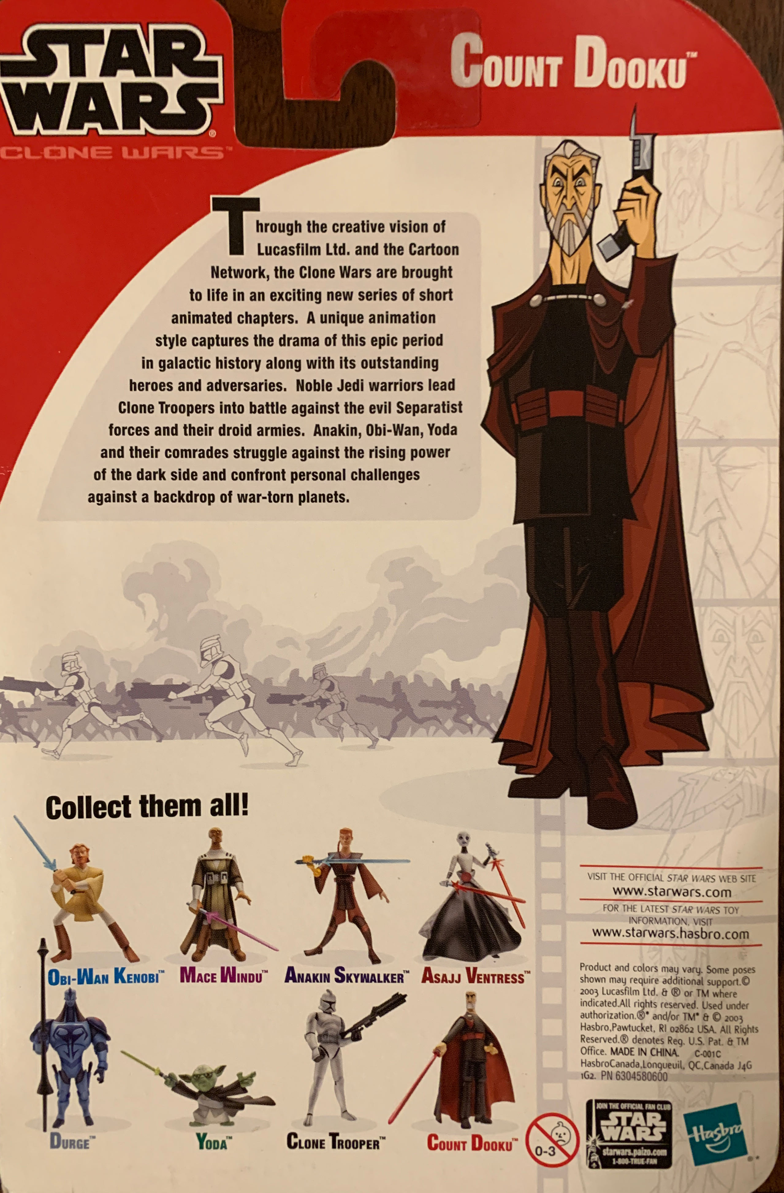 Count Dooku - Star Wars (Clone Wars Animated Series) - Hasbro (Star Wars) action figure collectible [Barcode 076930852200] - Main Image 2