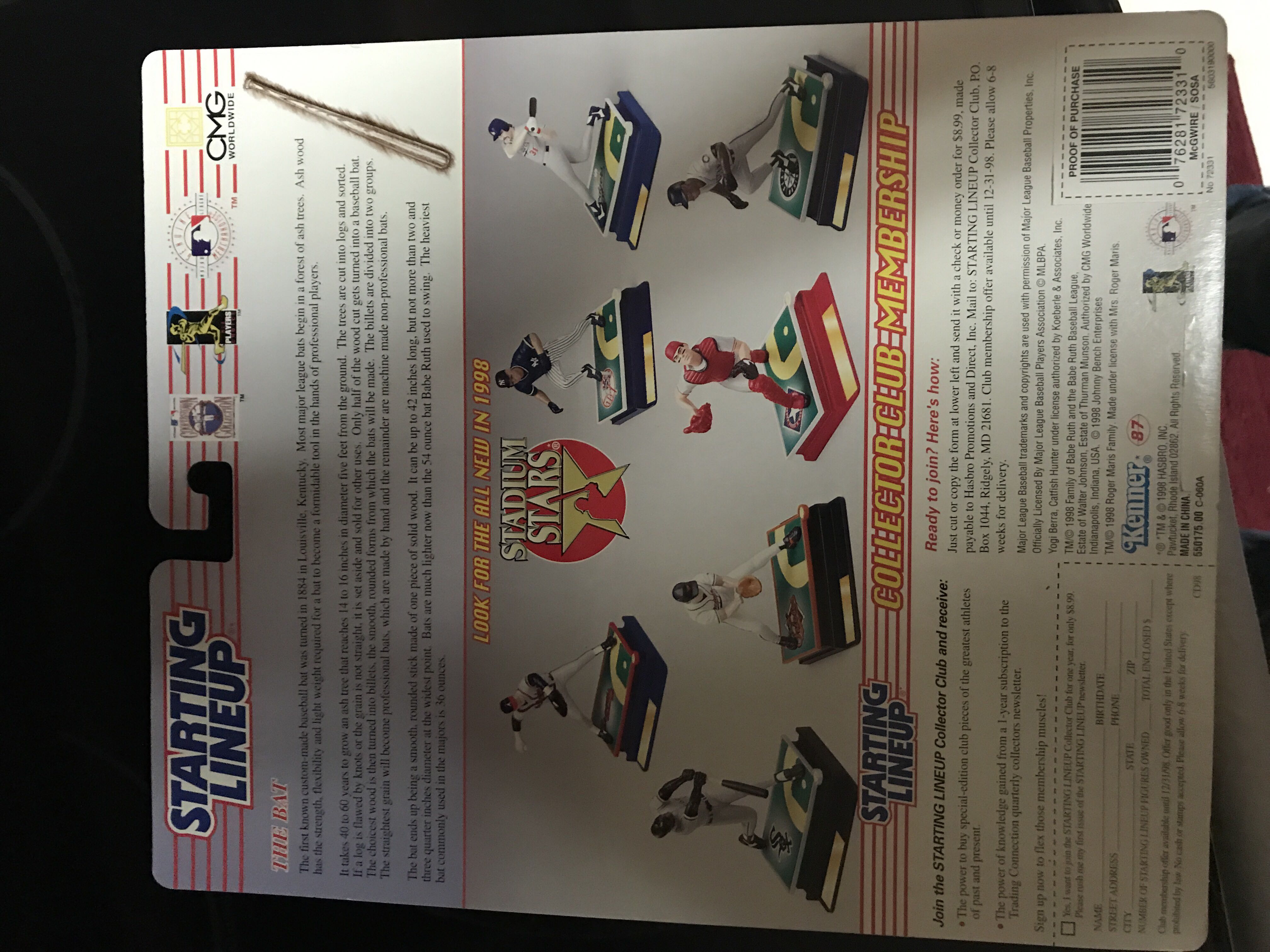 Mark McGuire Sammy Sosa  - Hasbo / Kenner (Starting Lineup Baseball) action figure collectible [Barcode 076281723310] - Main Image 2