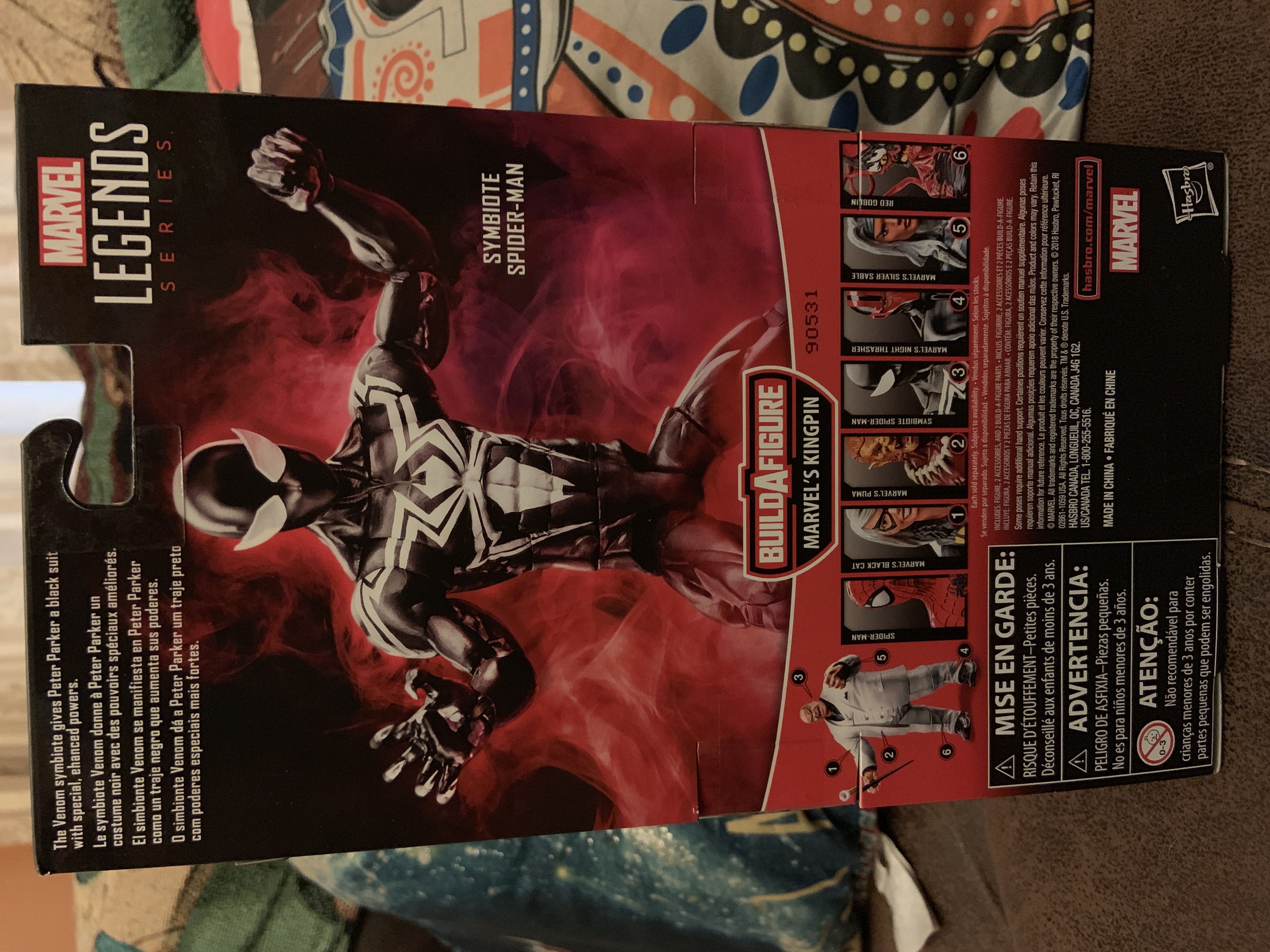 Spider-Man (Symbiote) - Hasbro (Marvel Legends Kingpin BAF Series) action figure collectible [Barcode 630509781812] - Main Image 3