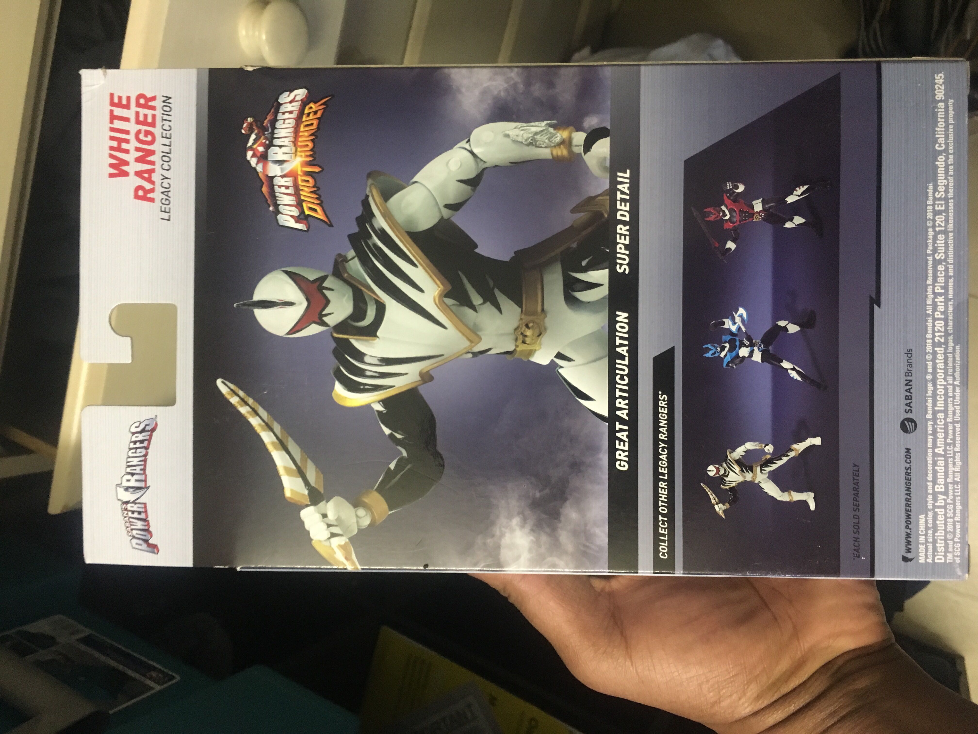 Power Rangers Legacy Action Figures -- Dinothunder -- White - Bandai America (Power Rangers Dino Thunder) action figure collectible [Barcode 045557403409] - Main Image 2