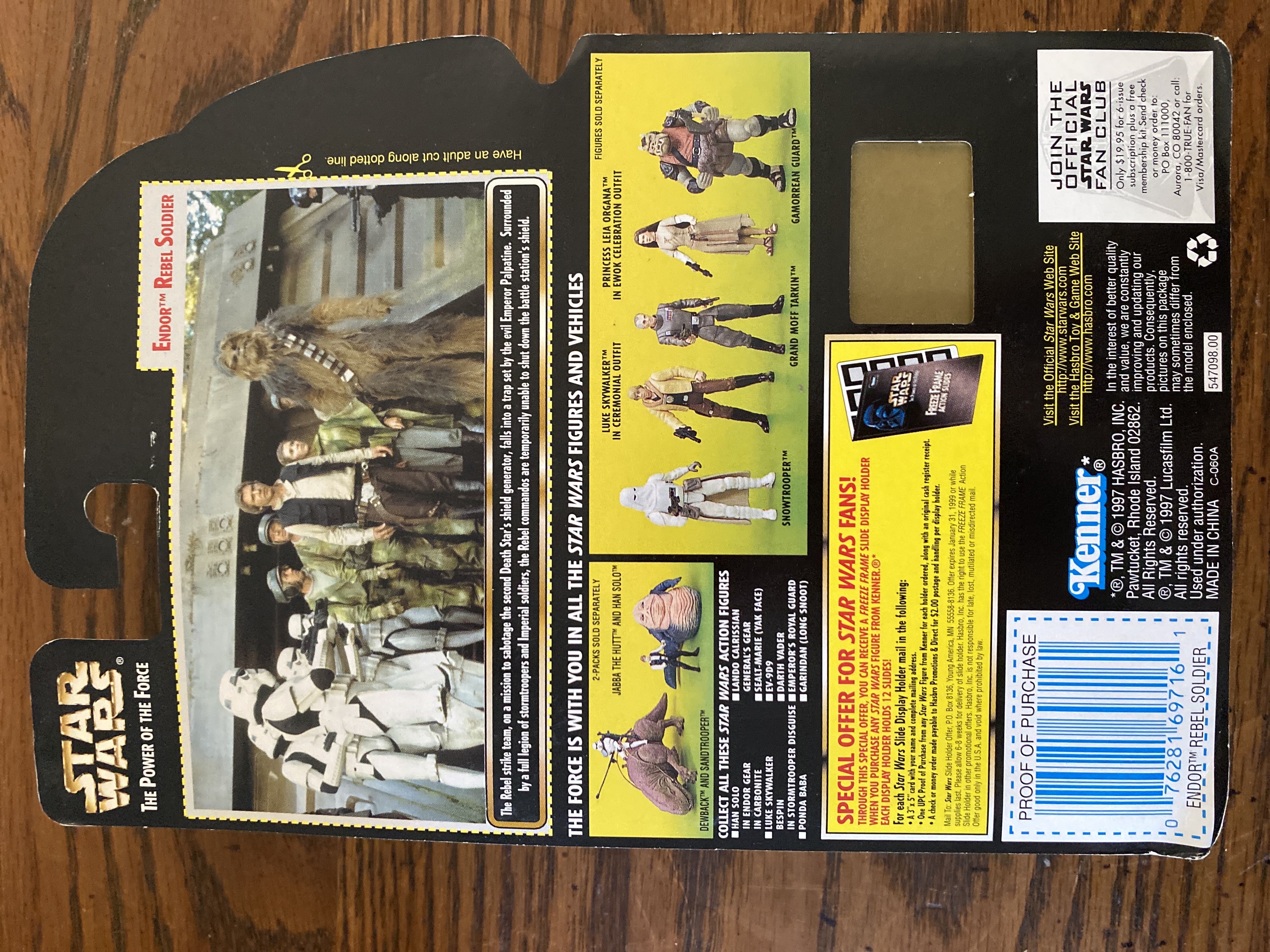 Power of the Force: Endor Rebel Soldier - Hasbro (Star Wars: Episode VI - Return Of The Jedi) action figure collectible [Barcode 076281697161] - Main Image 2