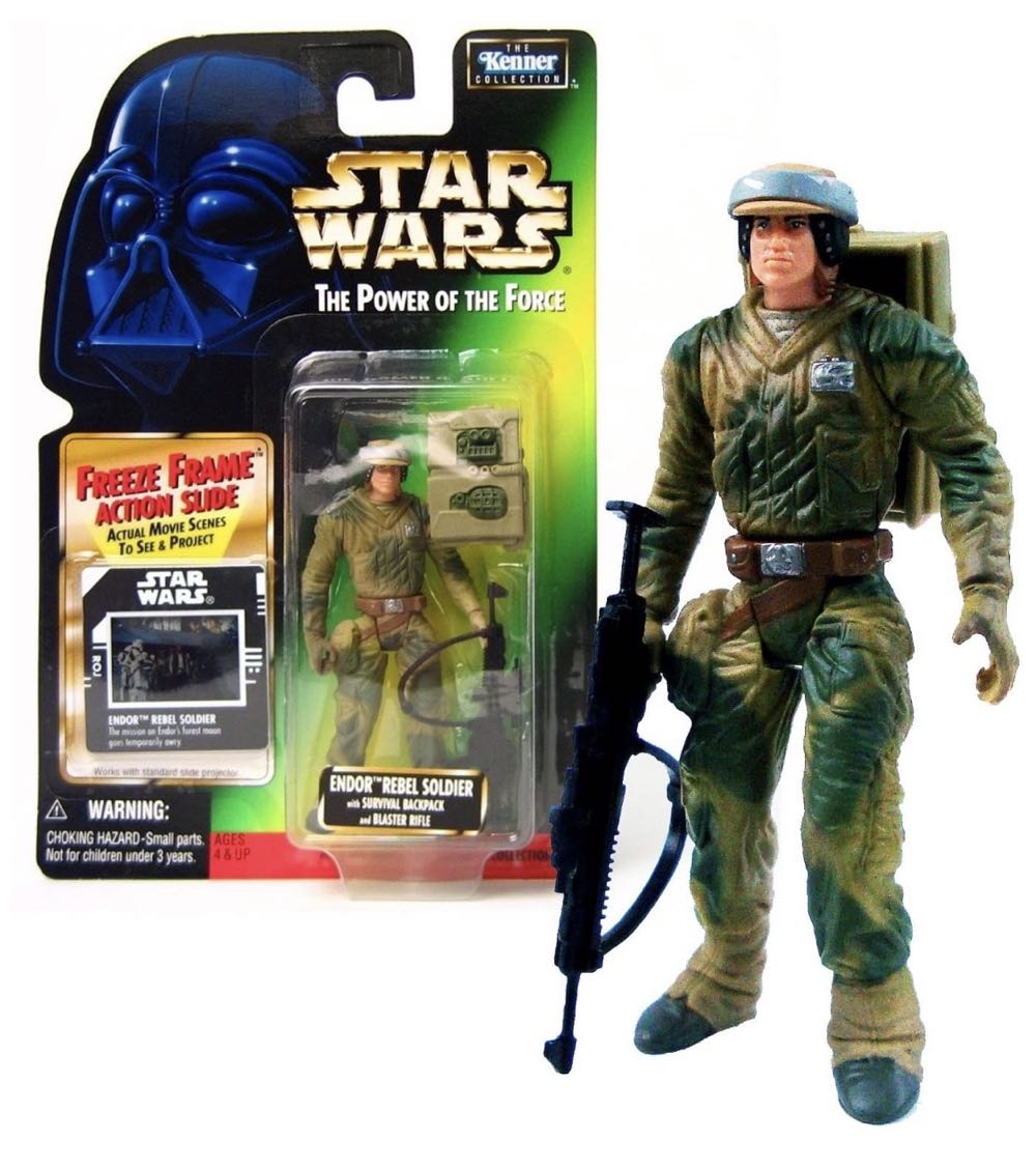 Power of the Force: Endor Rebel Soldier - Hasbro (Star Wars: Episode VI - Return Of The Jedi) action figure collectible [Barcode 076281697161] - Main Image 3