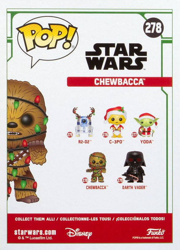 Funko Holiday Star Wars 278 Chewbacca  (Funko Pop!) action figure collectible [Barcode 889698338868] - Main Image 2