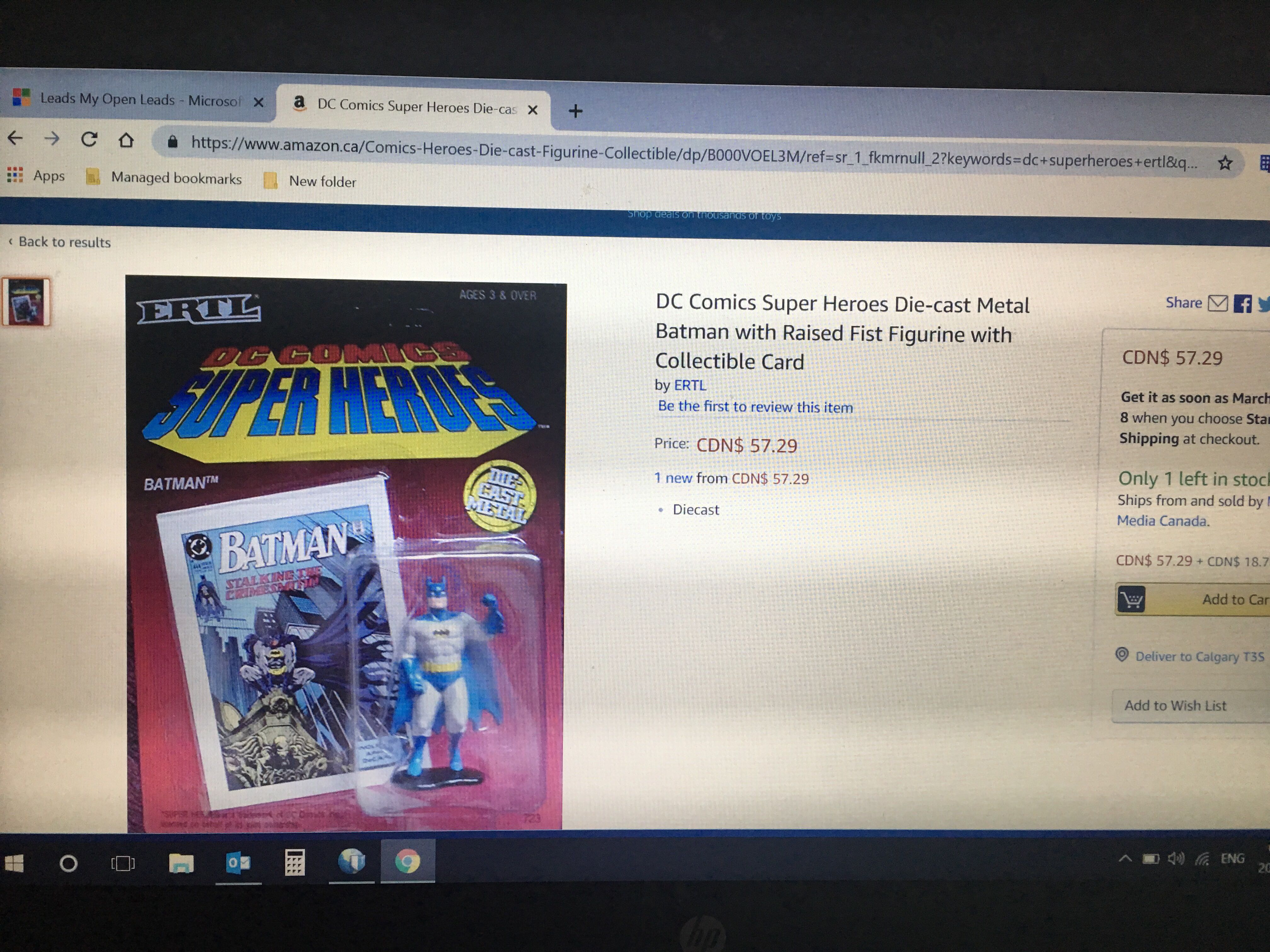 Batman (Raised Fist) - Ertl (DC Comics Super Heroes: Diecast Metal Figures w/Card) action figure collectible [Barcode 036881007234] - Main Image 3