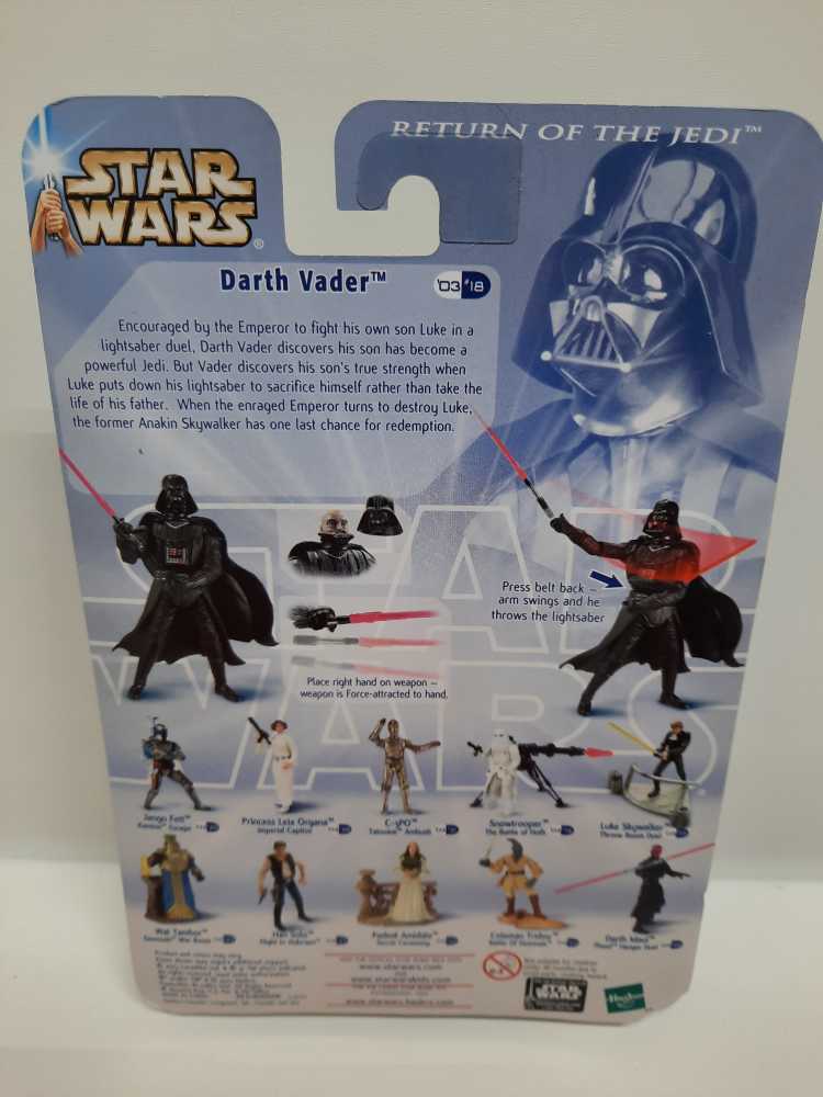 Carded Figure. Return If The Jedi. Darth Vader Throne Room Duel - Hasbro (Star Wars) action figure collectible [Barcode 076930849781] - Main Image 2