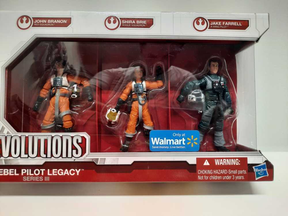 Evolutions: Rebel Pilot Legacy John Brannon, Shira Brie and Jake Farrell - Hasbro (Star Wars: Legacy: Saga Legends: 3”) action figure collectible [Barcode 653569431732] - Main Image 2