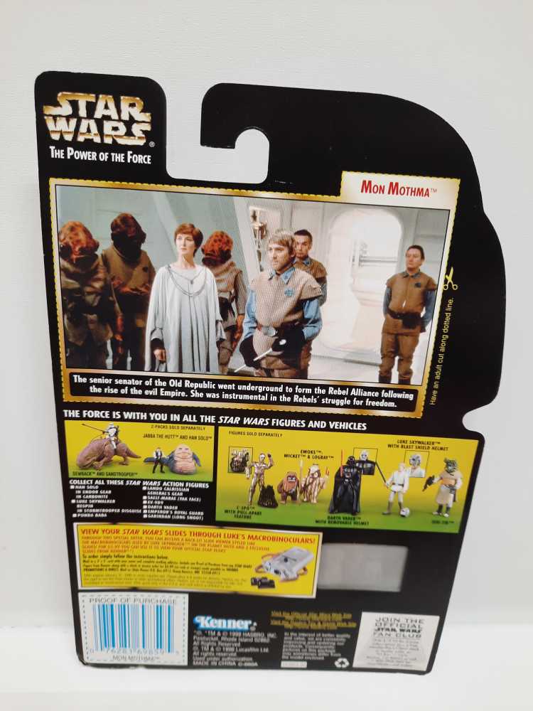 Carded Signed. The Power Of The Force. Mon Mothma - Star Wars Power Of The Force. Mon Mothma. Freeze Frame. Signed Caroline Blakiston - Hasbro (Star Wars Power Of The Force (Freeze Frame)) action figure collectible [Barcode 076281698595] - Main Image 2