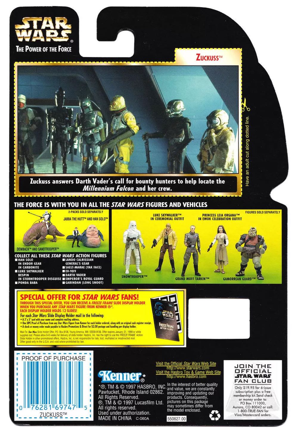 Zuckuss w/ Heavy Assault Blaster Rifle - Kenner / Hasbro (Power of The Force 2) action figure collectible [Barcode 076281697475] - Main Image 4